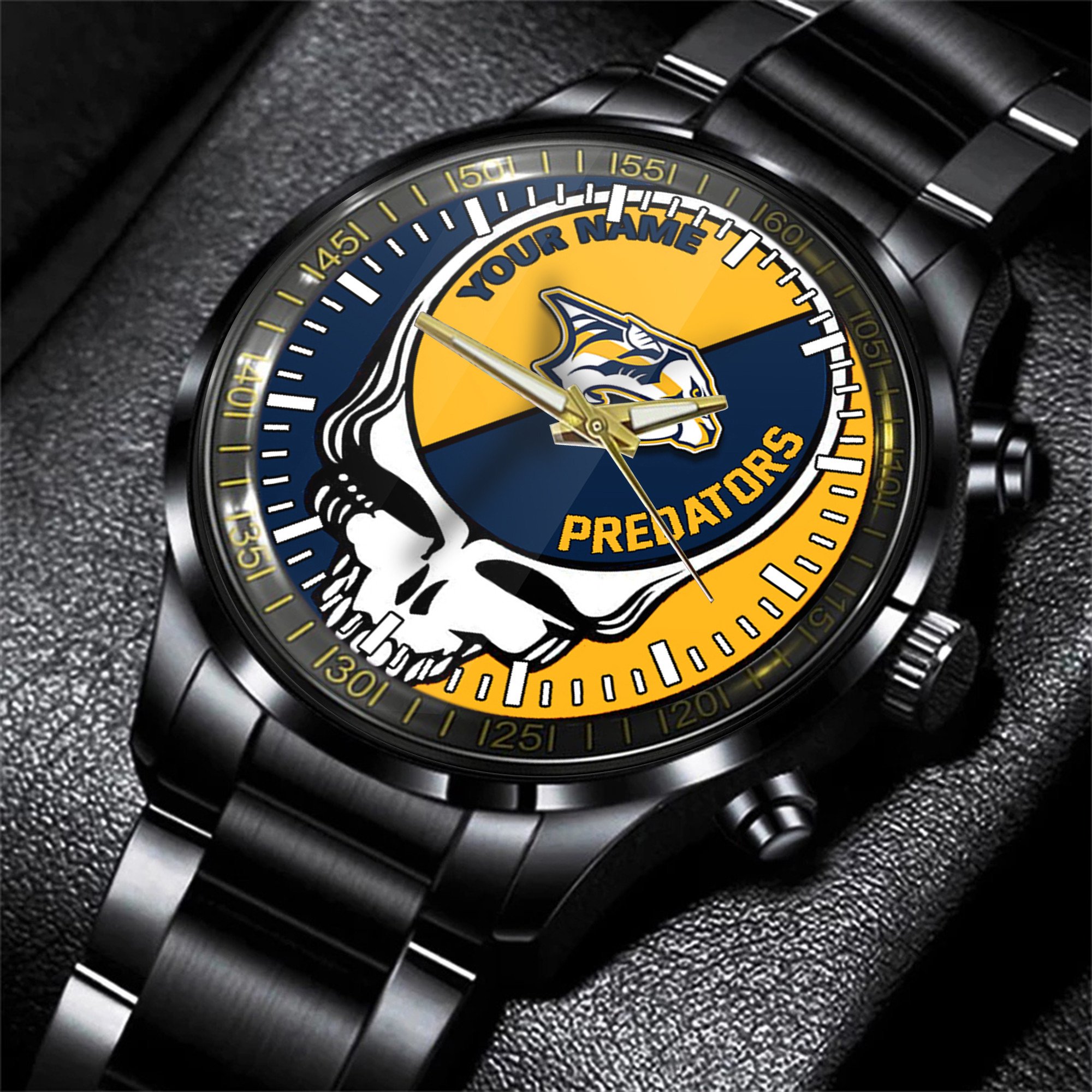 nashville predators nhl skull personalized hand watch gift for fans 9ouud