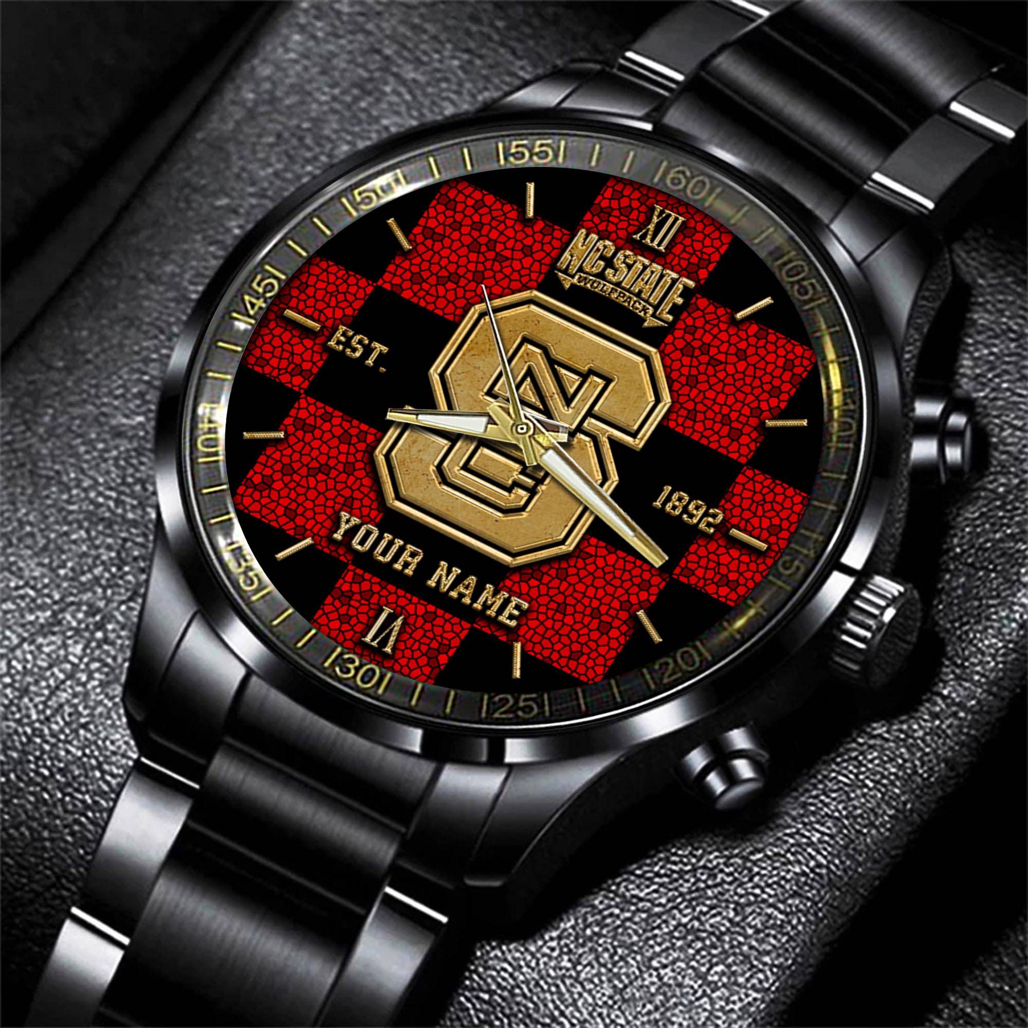 nc state wolfpack ncaa personalized black new hand watch gifts for fans 9mms2