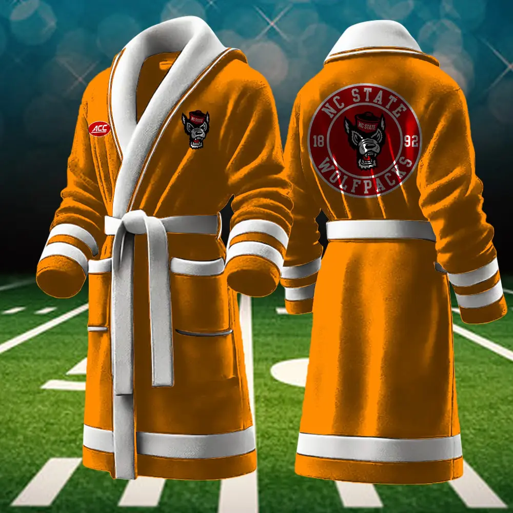 nc state wolfpack ncaa personalized fleece bathrobe eii3j