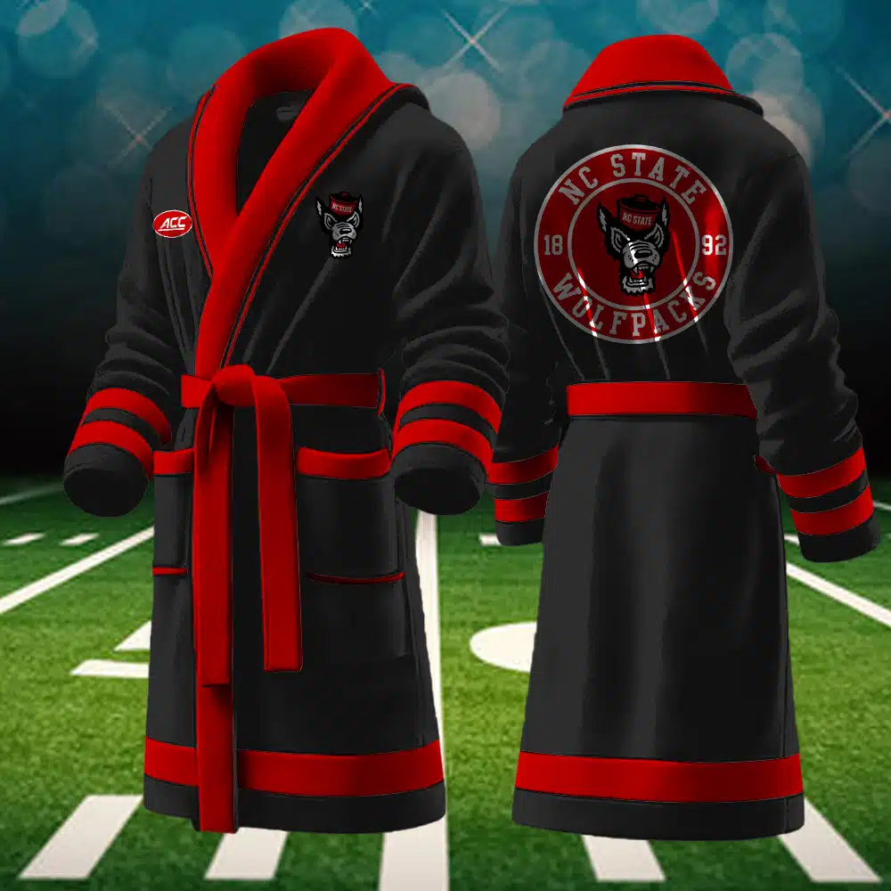 nc state wolfpack ncaa personalized fleece bathrobe rzo7j
