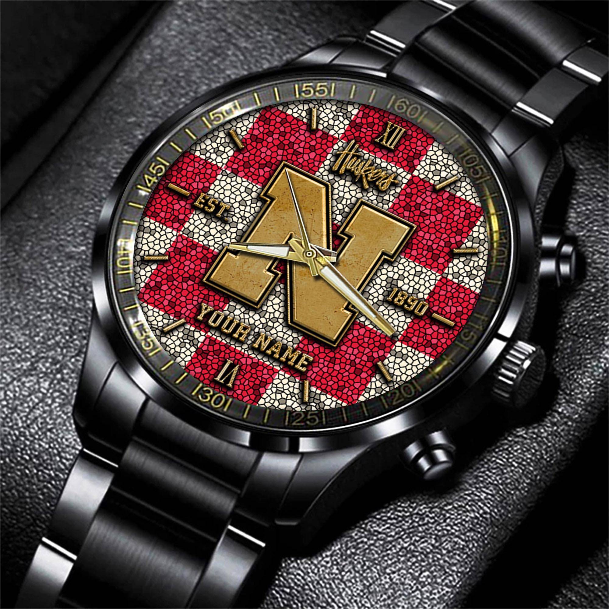 nebraska cornhuskers ncaa personalized black new hand watch gifts for fans rjiuo