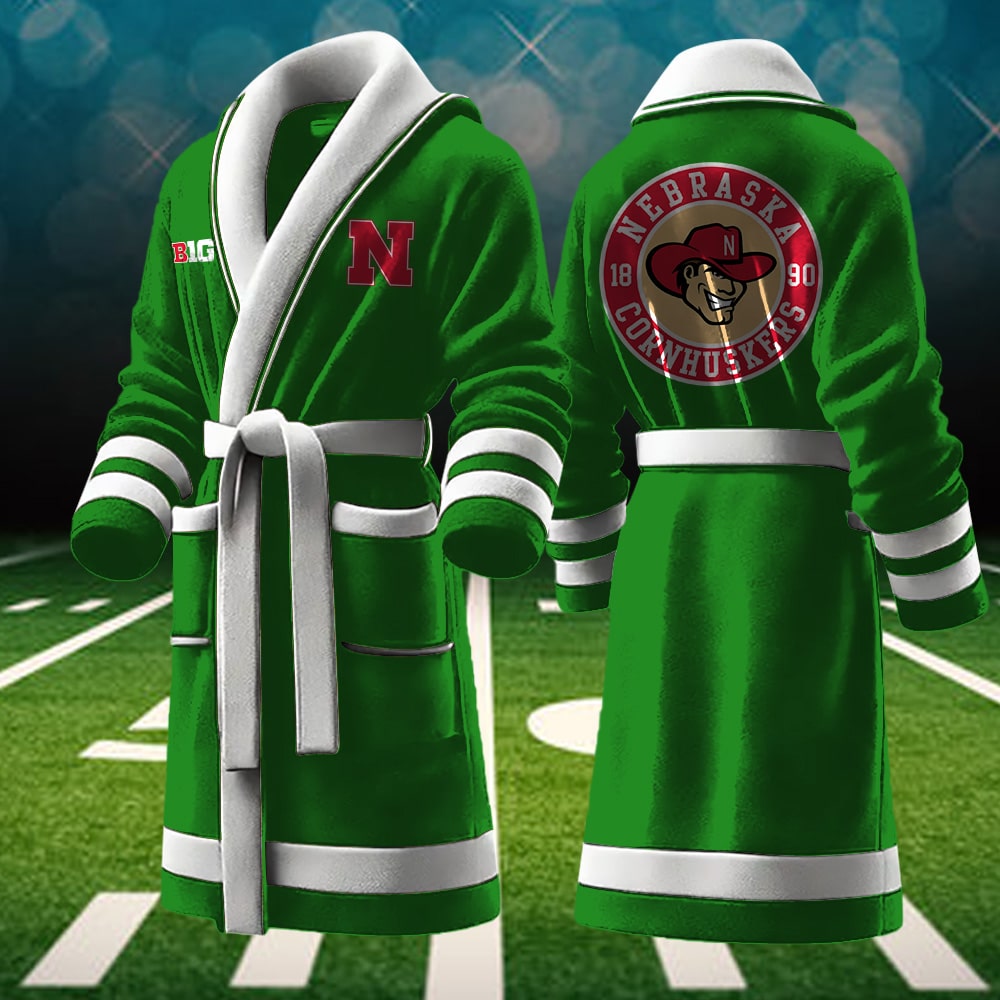 nebraska cornhuskers ncaa personalized fleece bathrobe nvfr5