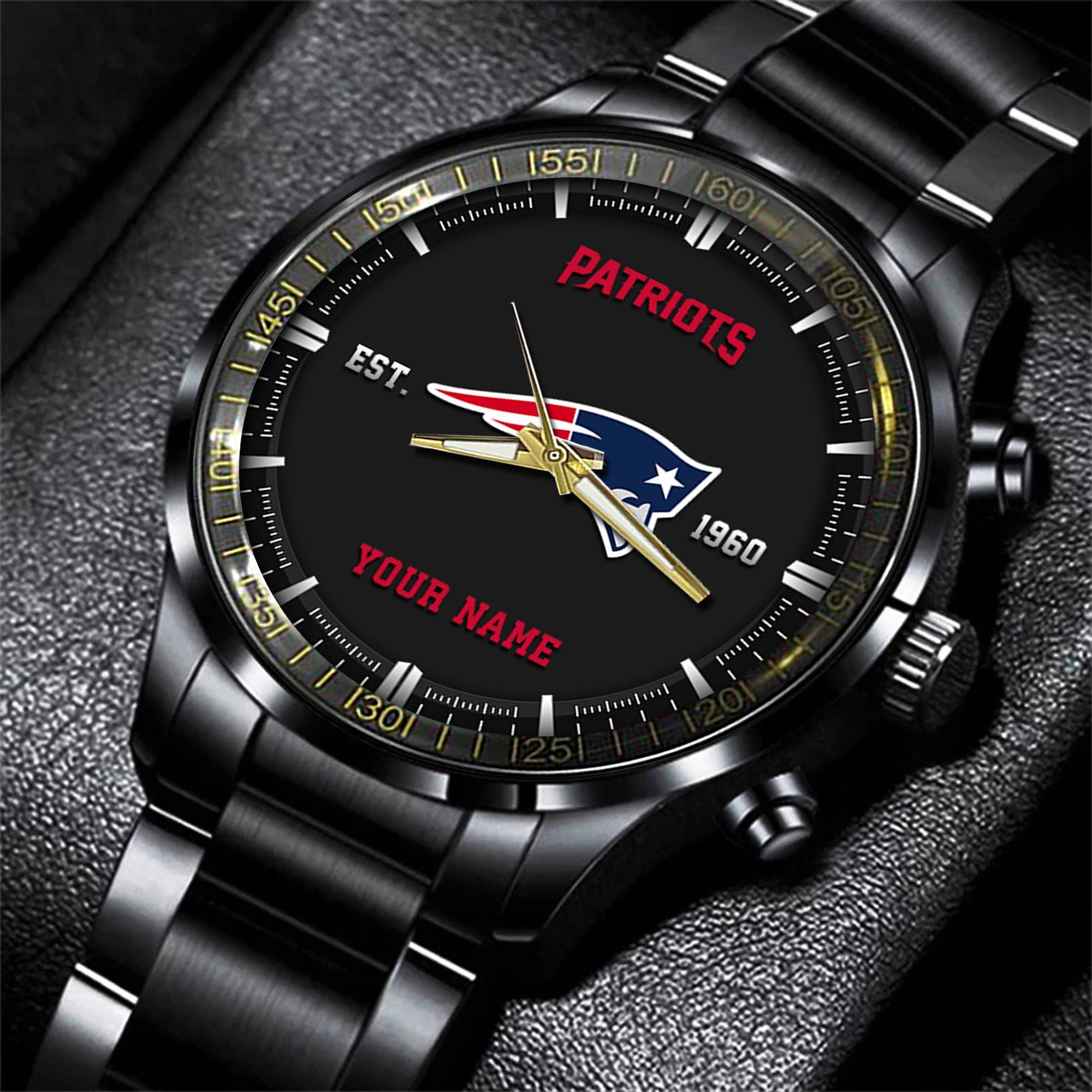 new england patriots nfl personalized black fashion watch gifts for fans c1kug