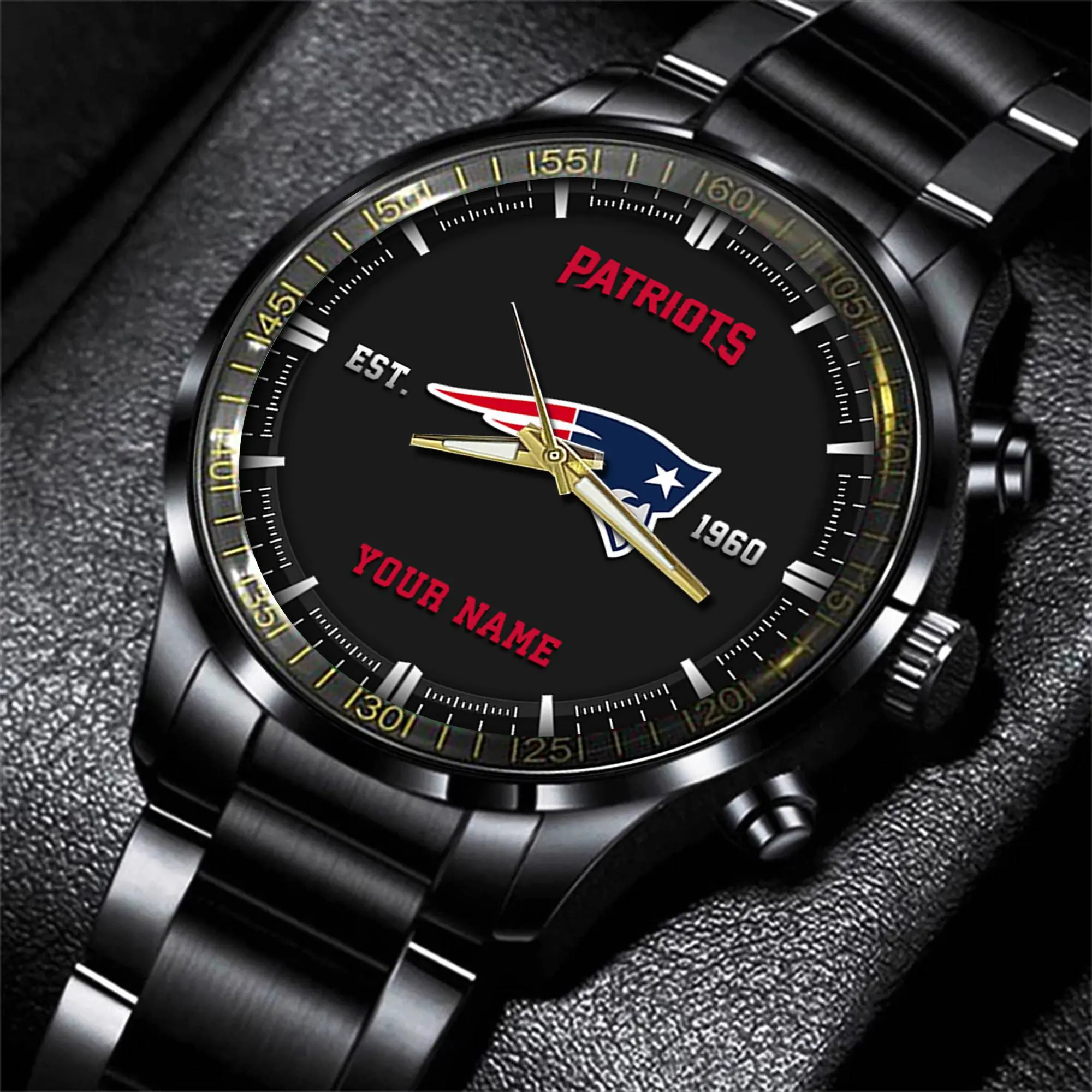 new england patriots nfl personalized black fashion watch gifts for fans c1kug