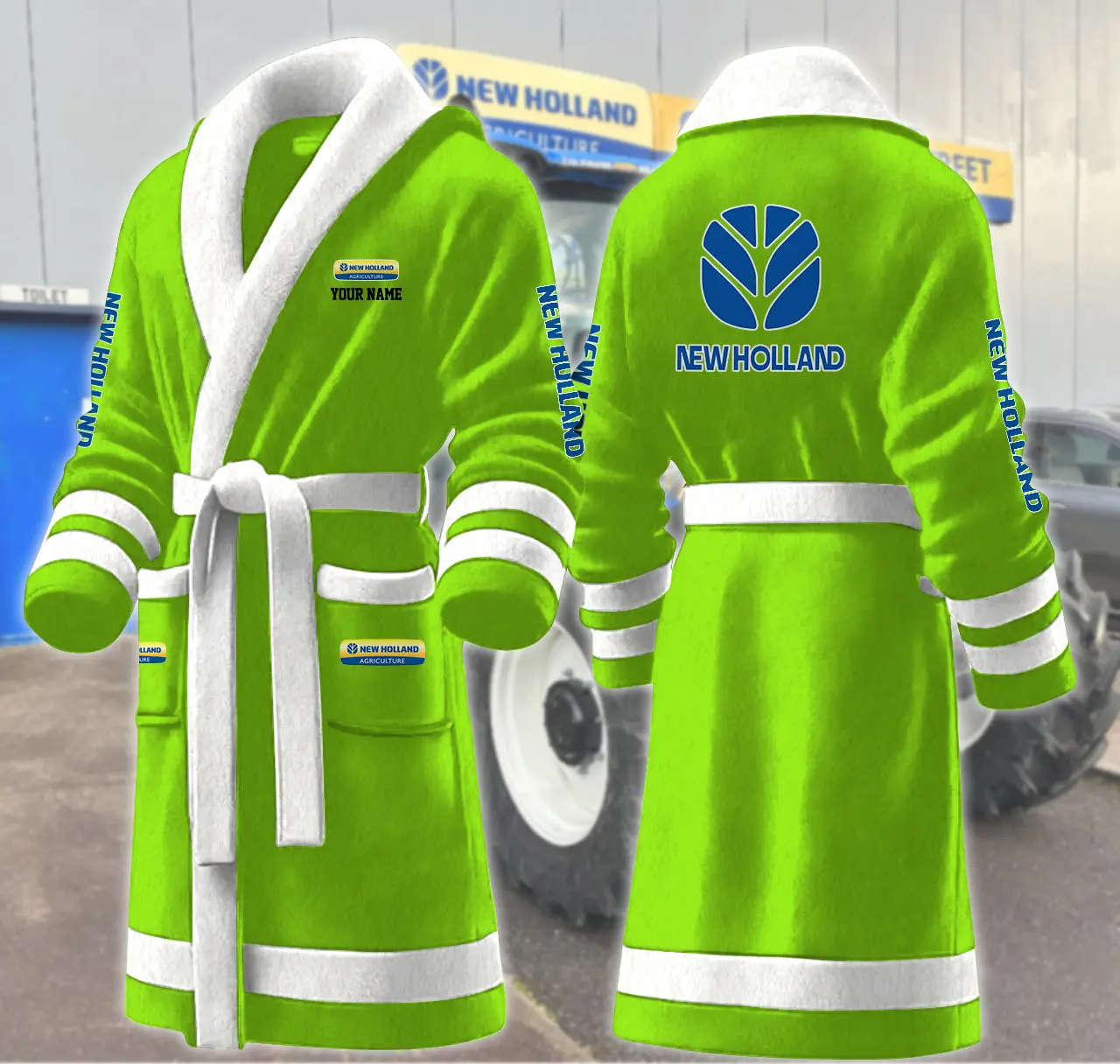 new holland motocycles personalized fleece bathrobe c4g1t