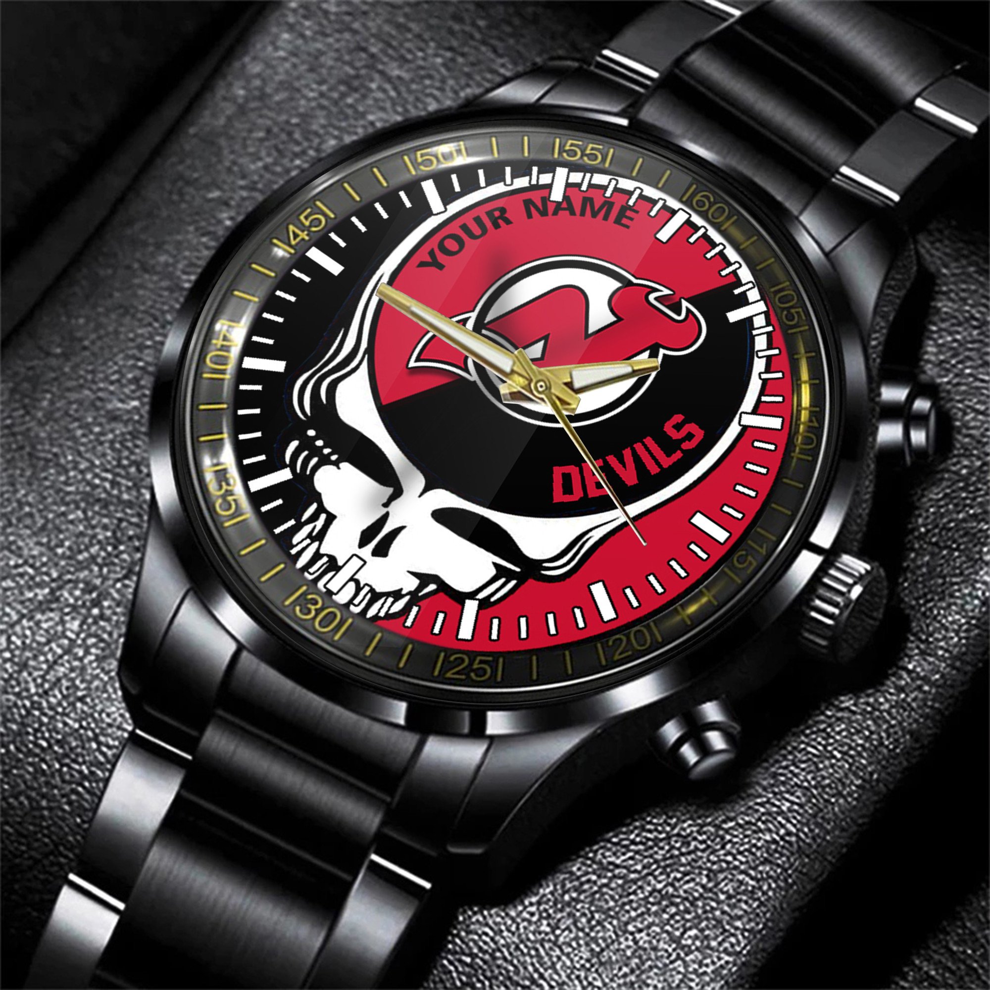new jersey devils nhl skull personalized hand watch gift for fans eqsag