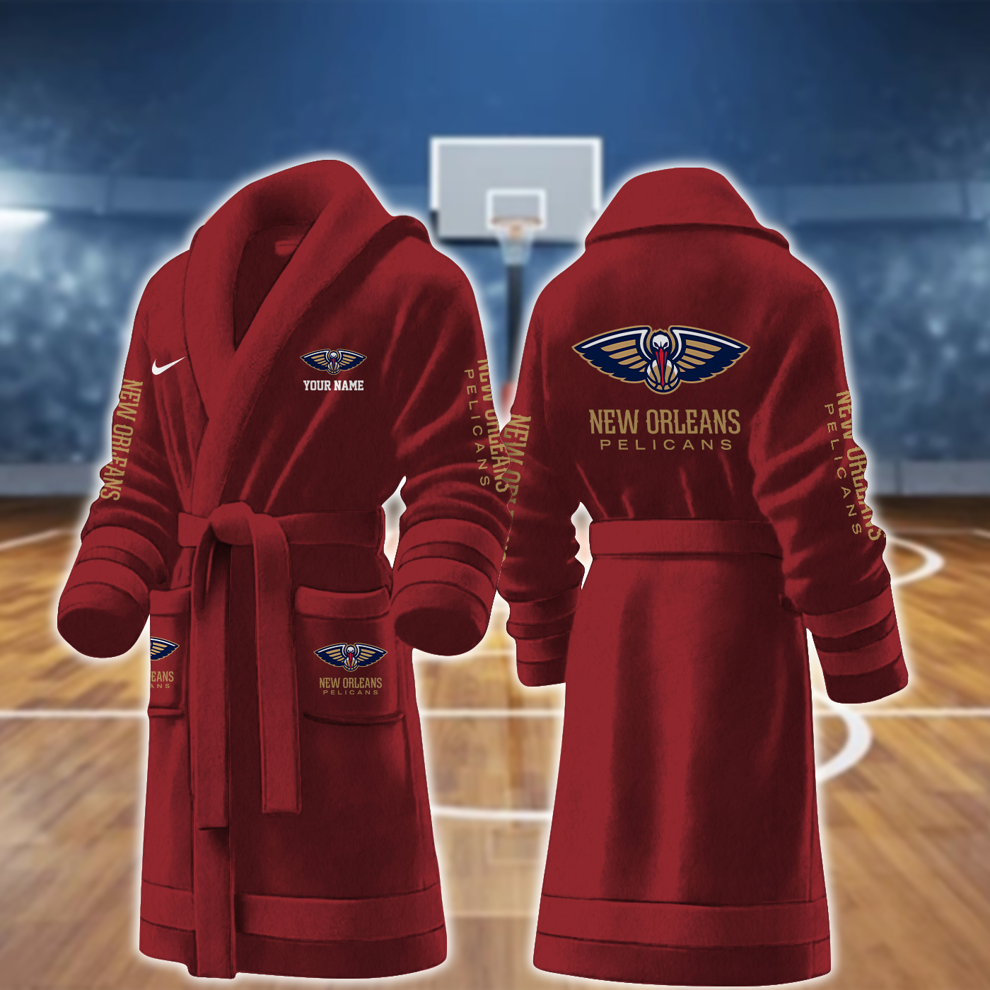 new orleans pelicans nba personalized fleece bathrobe os6zh