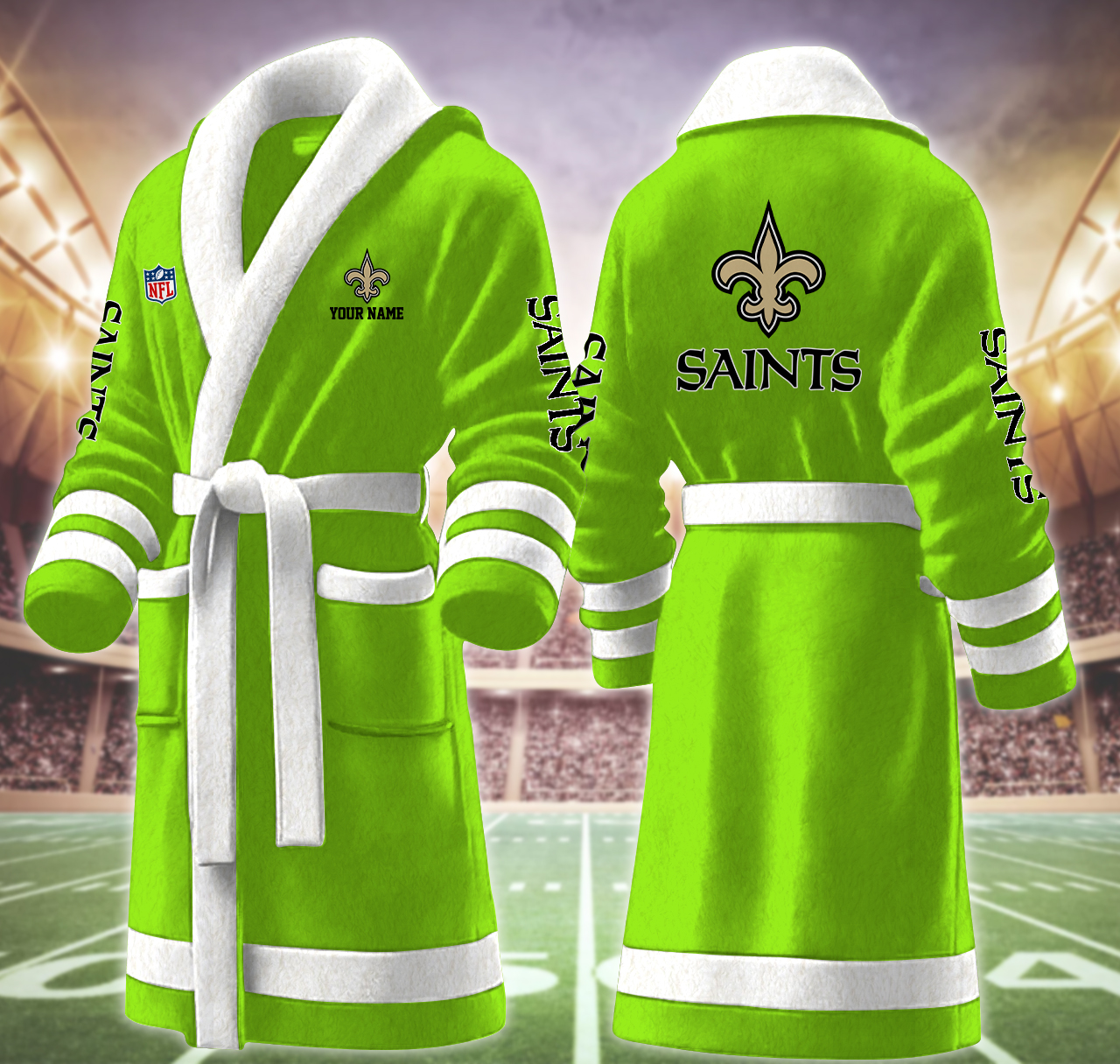 new orleans saints nfl personalized fleece bathrobe aeif1