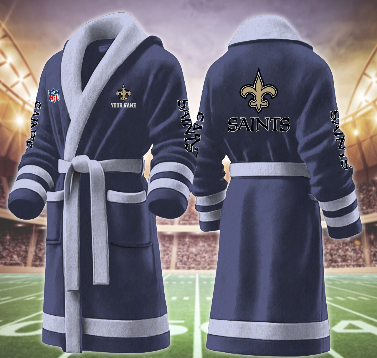 new orleans saints nfl personalized fleece bathrobe jlhik
