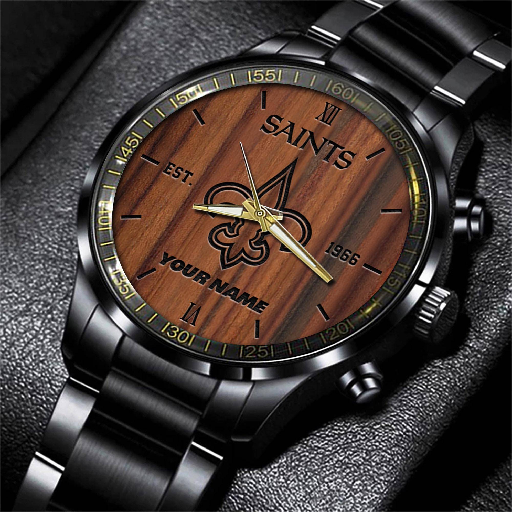 new orleans saints nfl personalized sport black watch gifts for fans di3nv