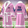 new york giants nfl personalized fleece bathrobe lshgc