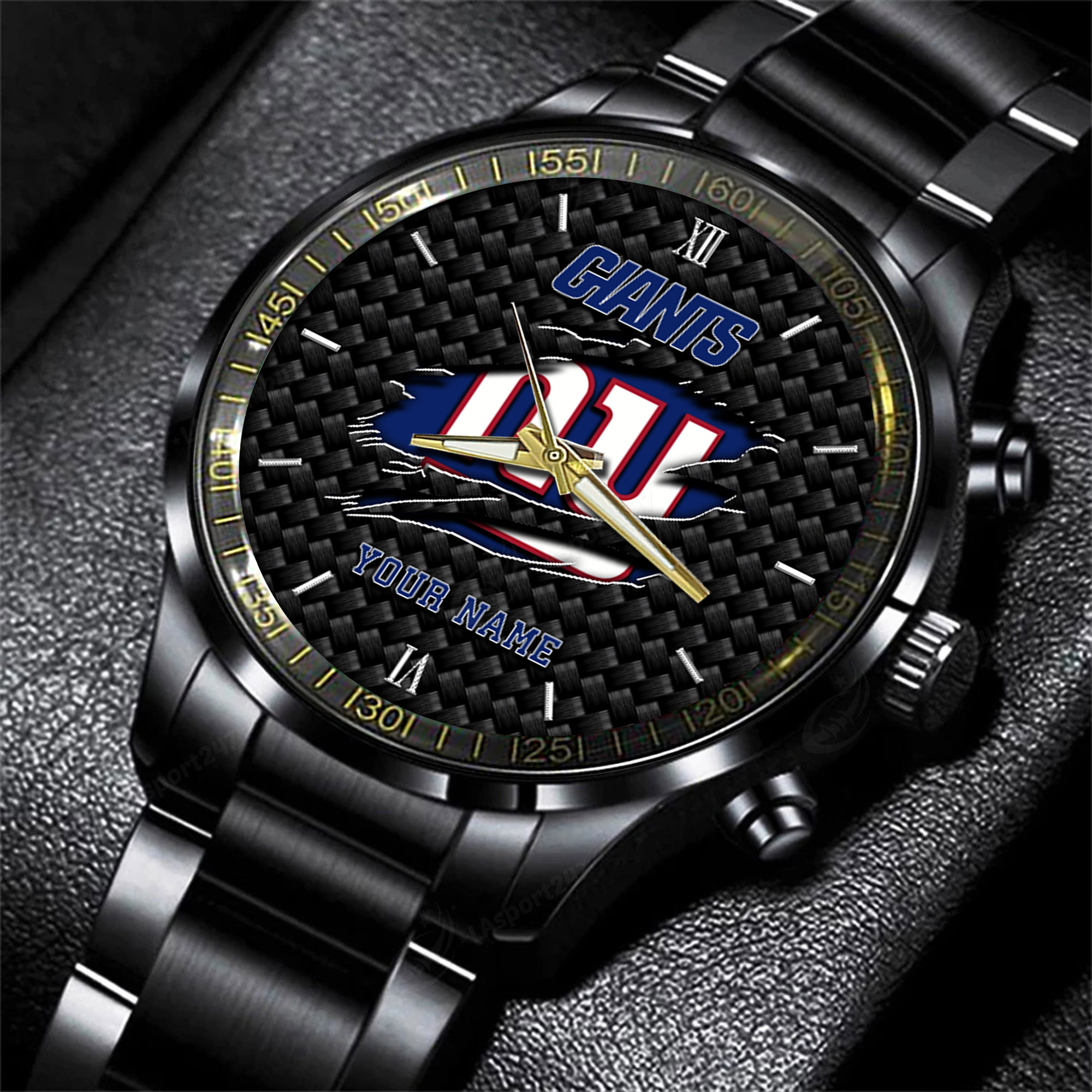 new york giants nfl personalized sport black fashion watch wopiz