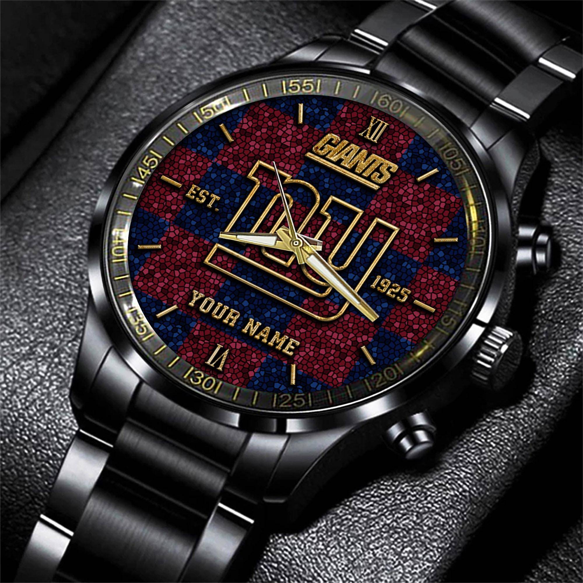 new york giants nfl personalized sport black watch gifts for fans tjs9n