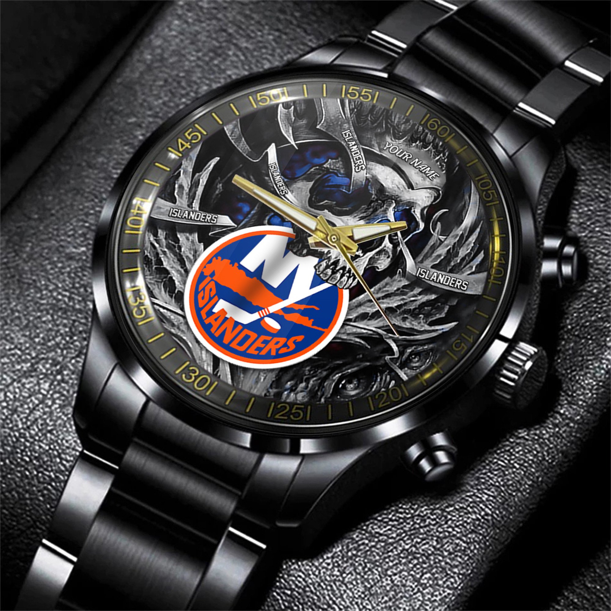 new york islanders nhl skull personalized hand watch gift for fans ioqos