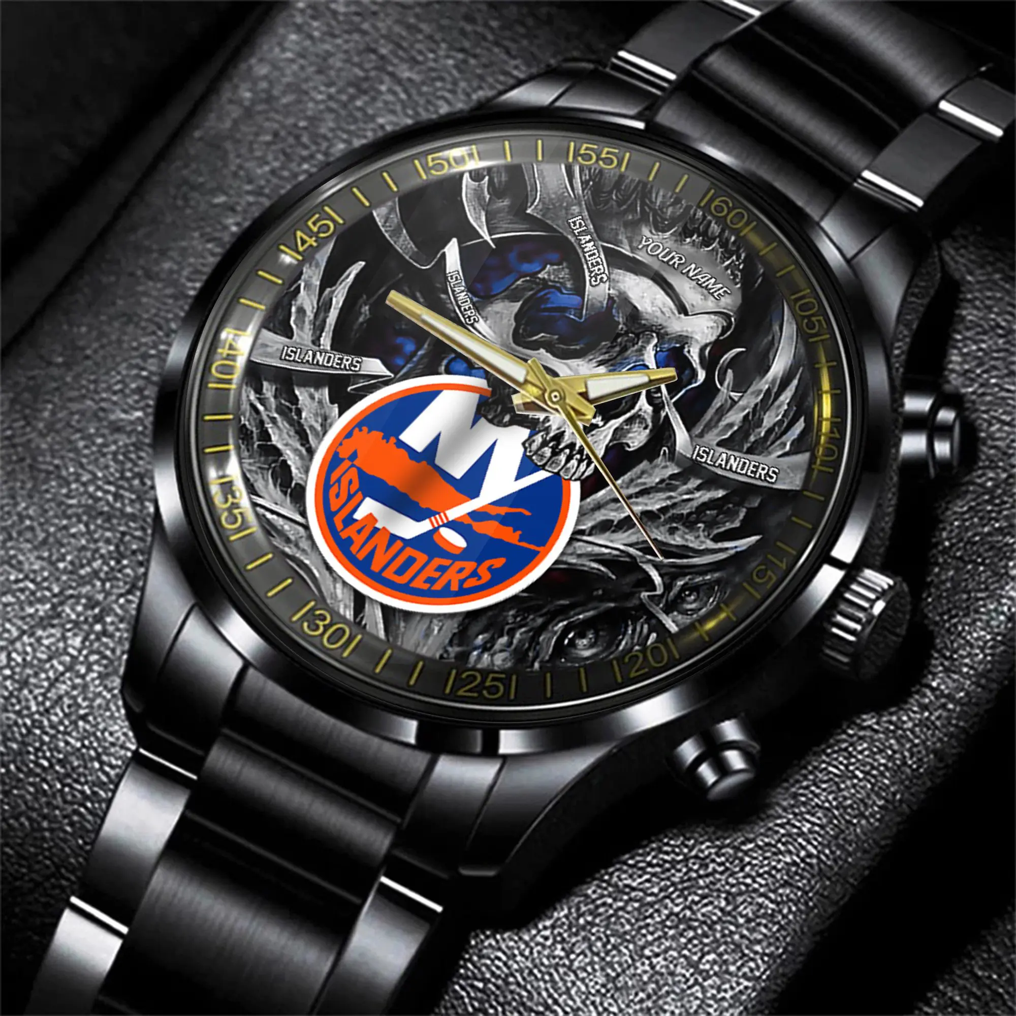 new york islanders nhl skull personalized hand watch gift for fans ioqos