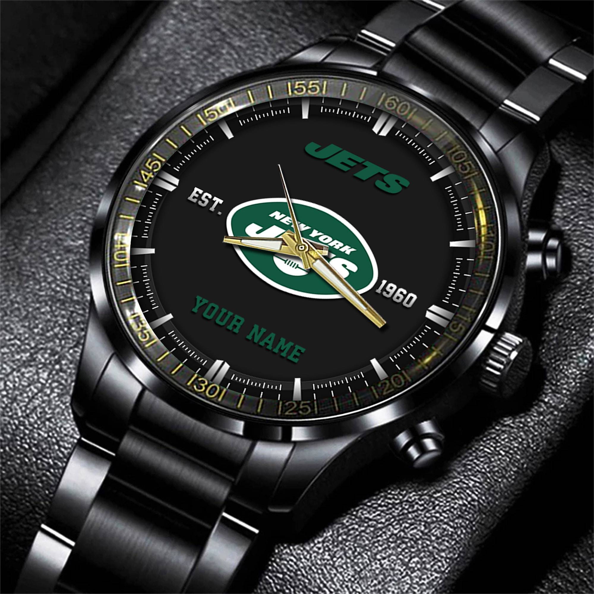 new york jets nfl personalized black fashion watch gifts for fans yvxtb