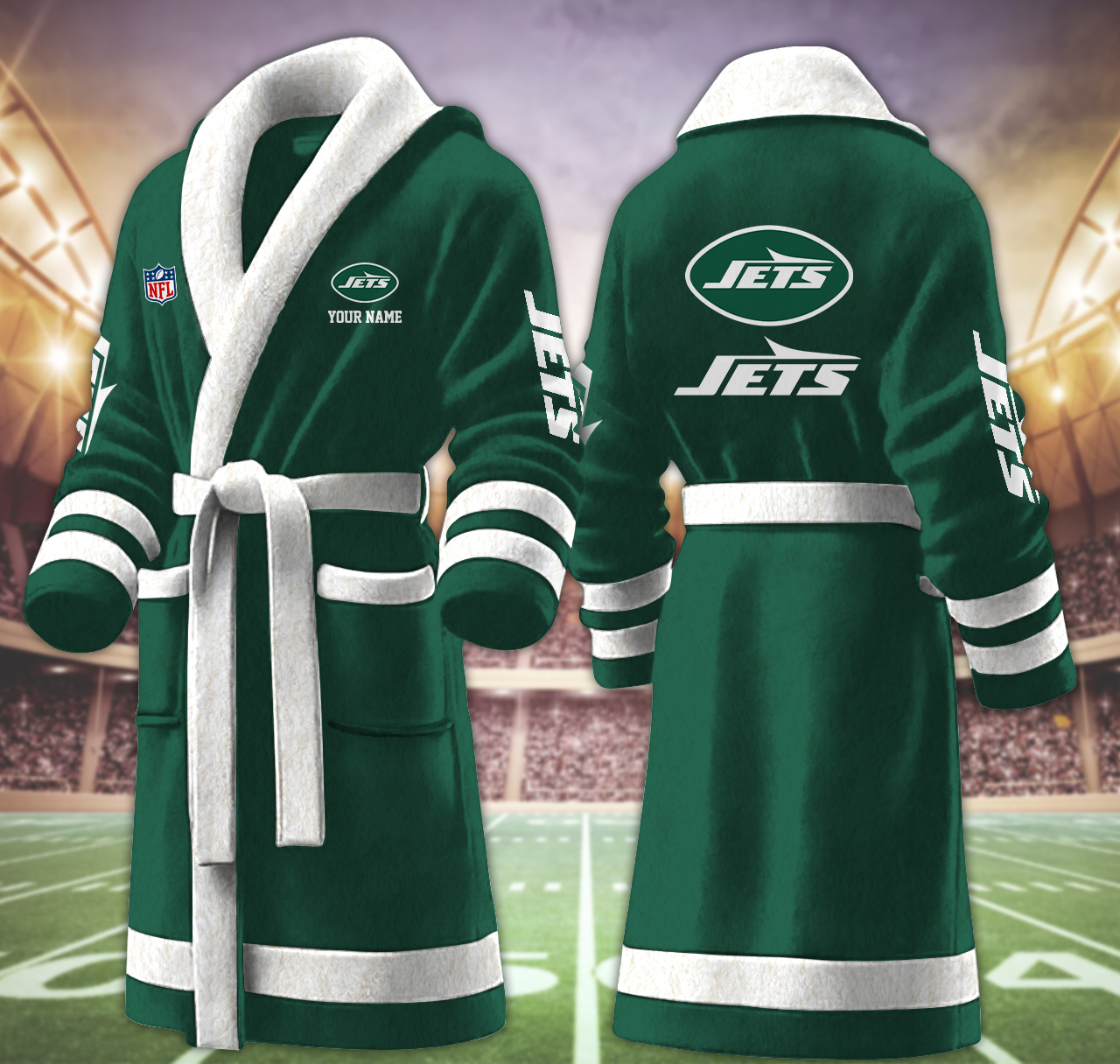 new york jets nfl personalized fleece bathrobe cfuv2