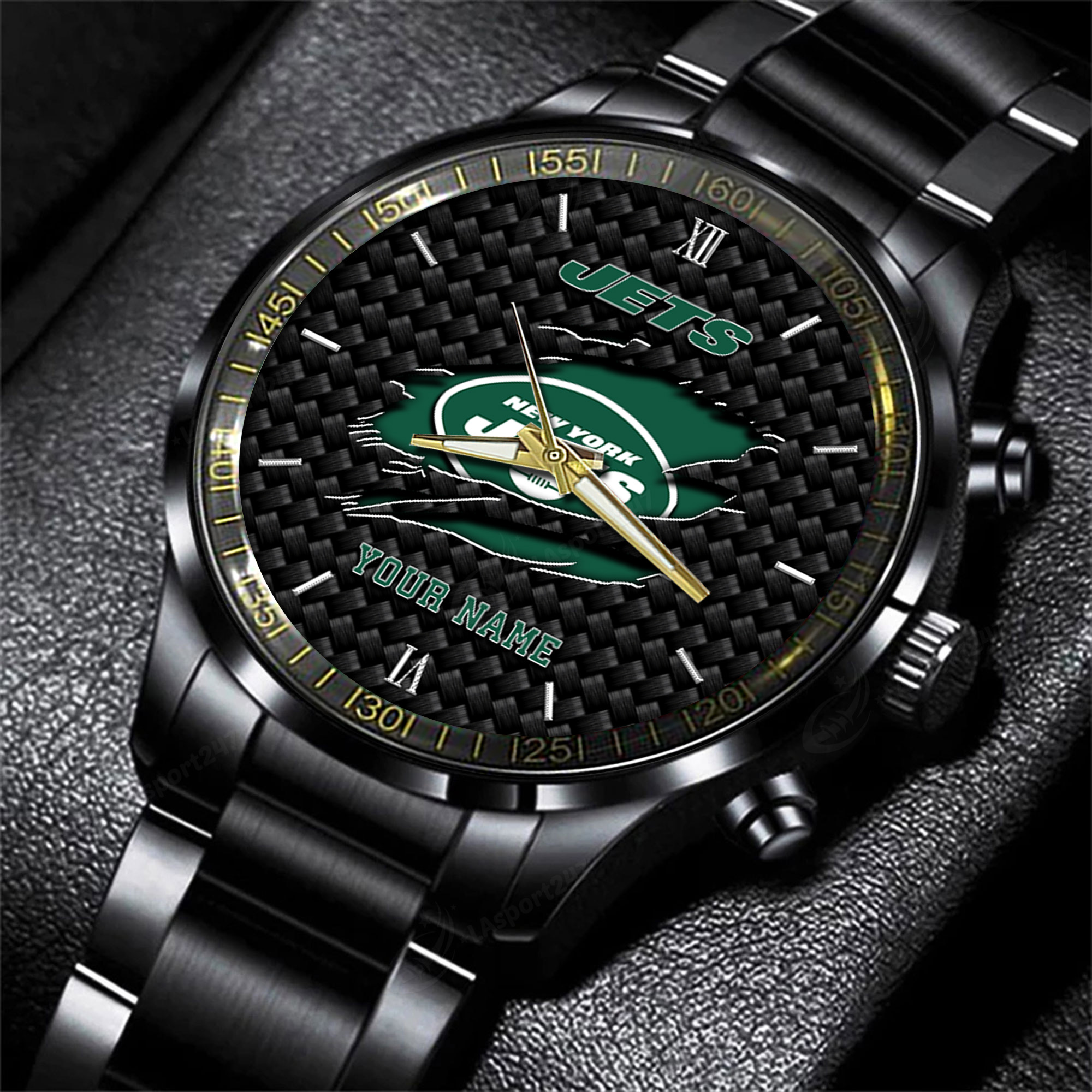 new york jets nfl personalized sport black fashion watch hbnj7