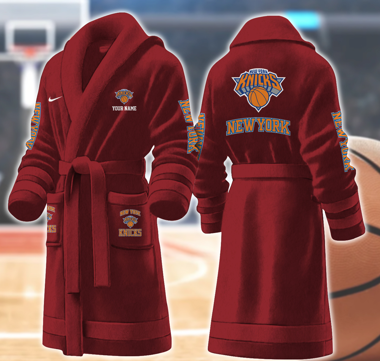 new york knicks nba personalized fleece bathrobe ka3g7