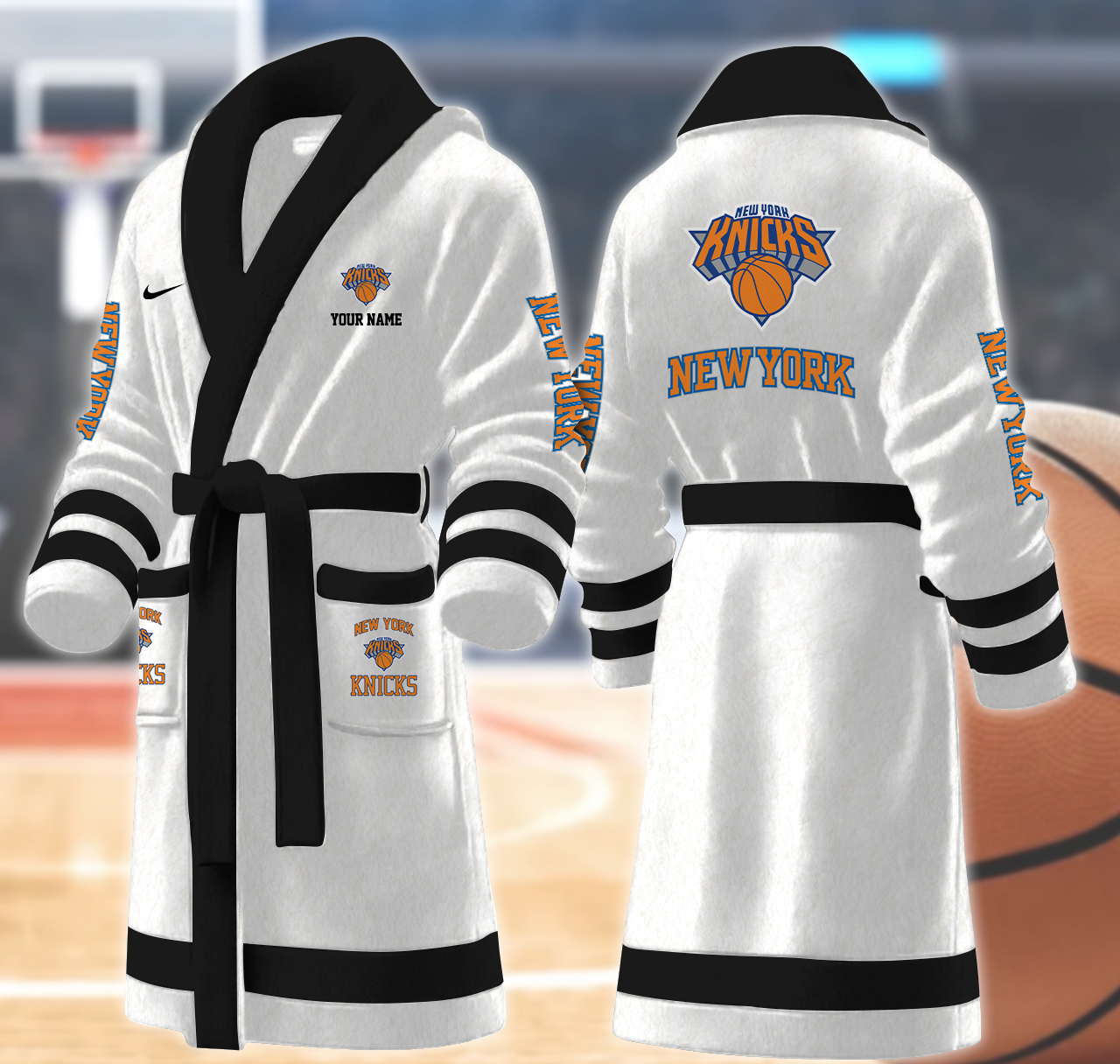 new york knicks nba personalized fleece bathrobe om9qg