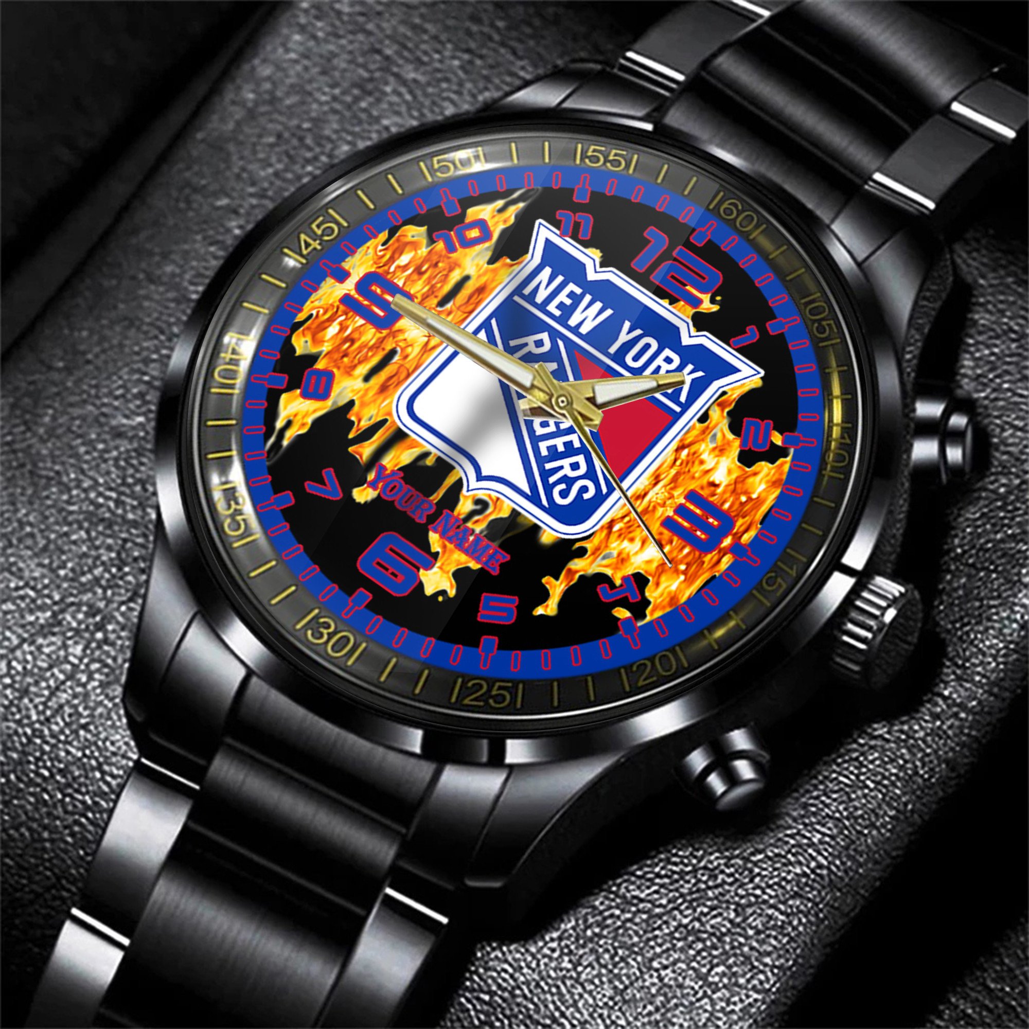 new york rangers nhl personalized 3d black watch gift for fans 3sgs1