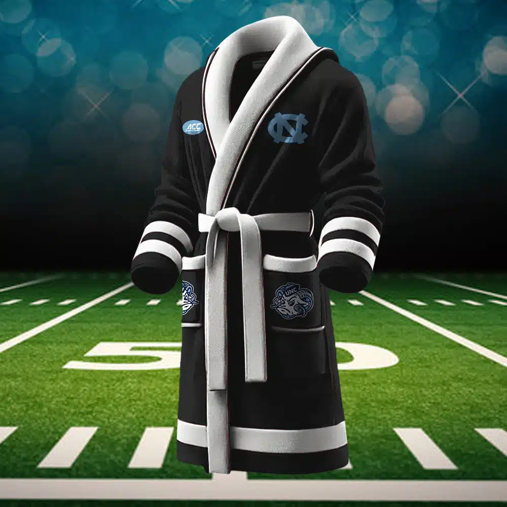 north carolina tar heels ncaa personalized fleece bathrobe tietk