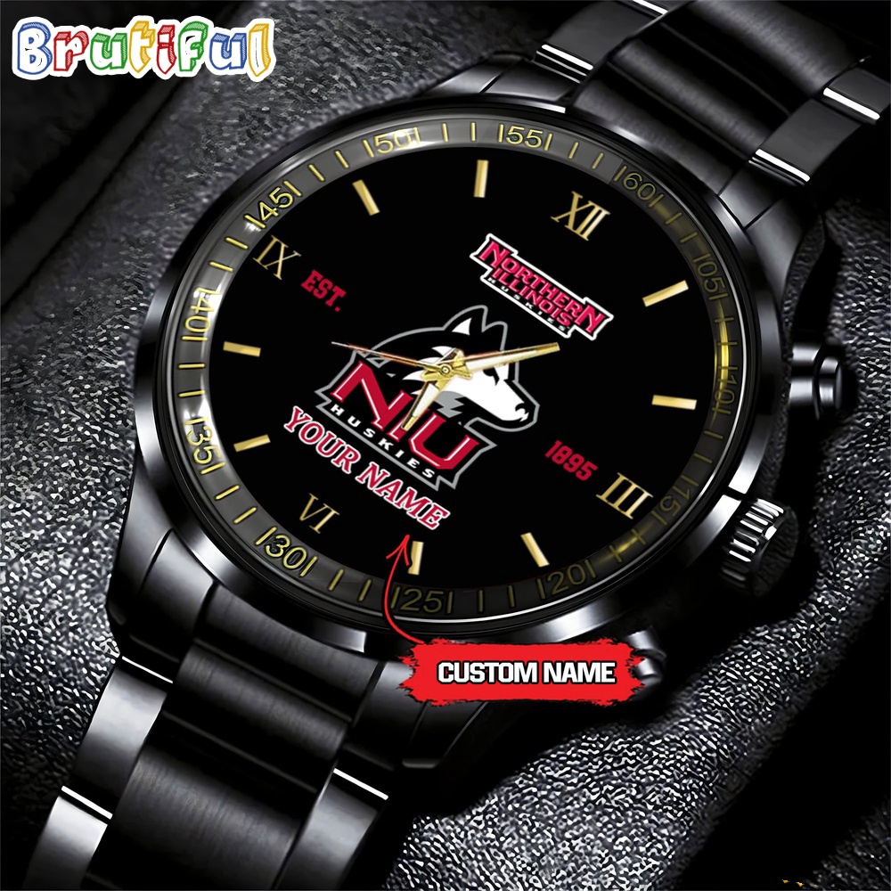 northern illinois huskies ncaa personalized black fashion watch football watch for fans tgilh