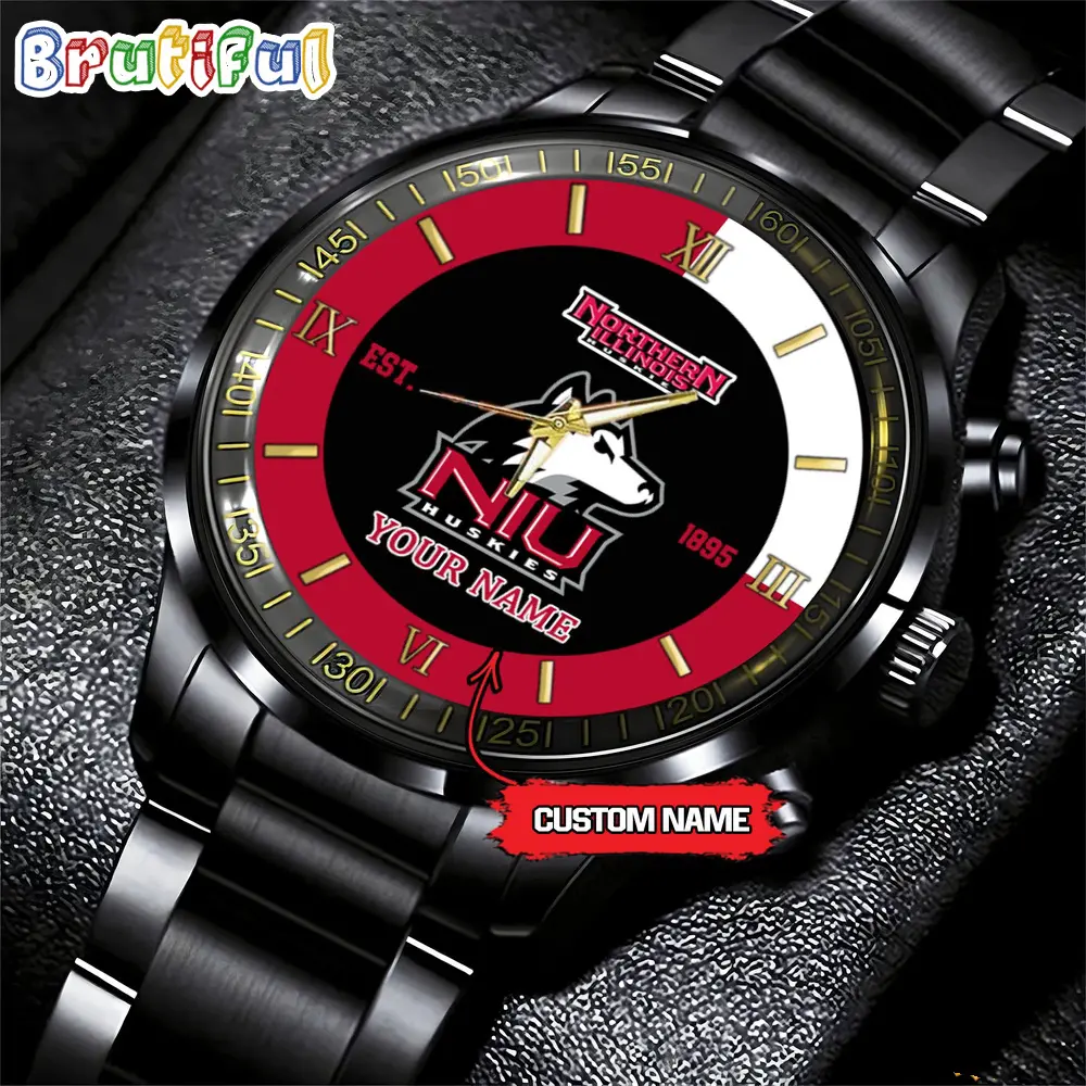 northern illinois ncaa personalized black hand watch for fans nngyu