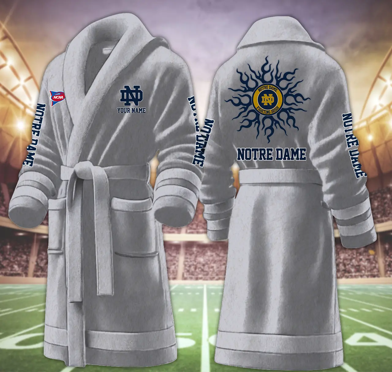 notre dame fighting irish ncaa fleece bathrobe mqvol