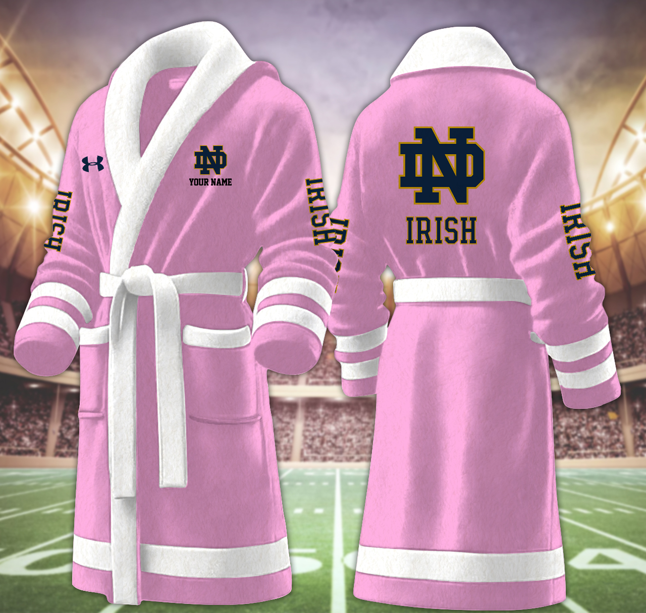 notre dame fighting irish ncaa personalized fleece bathrobe 0anbz