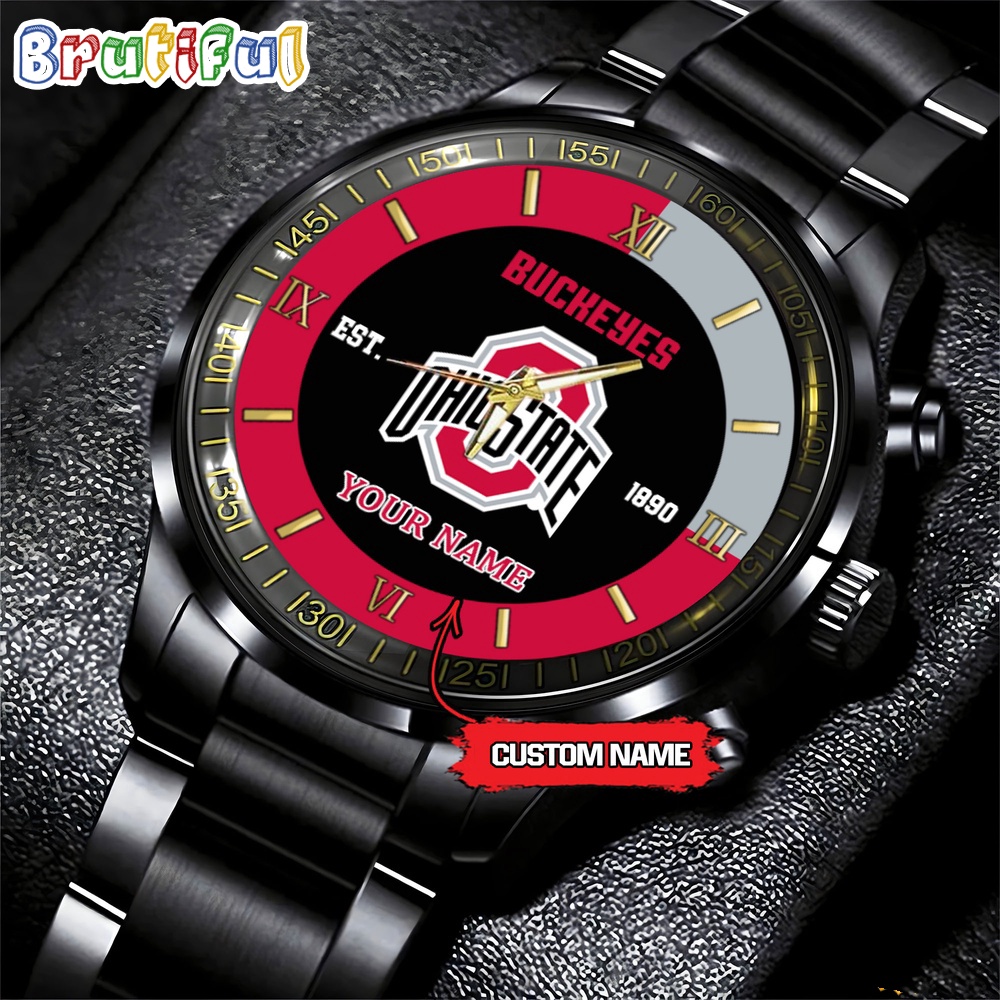 ohio state buckeyes ncaa personalized black fashion watch football watch for fans zs1ys
