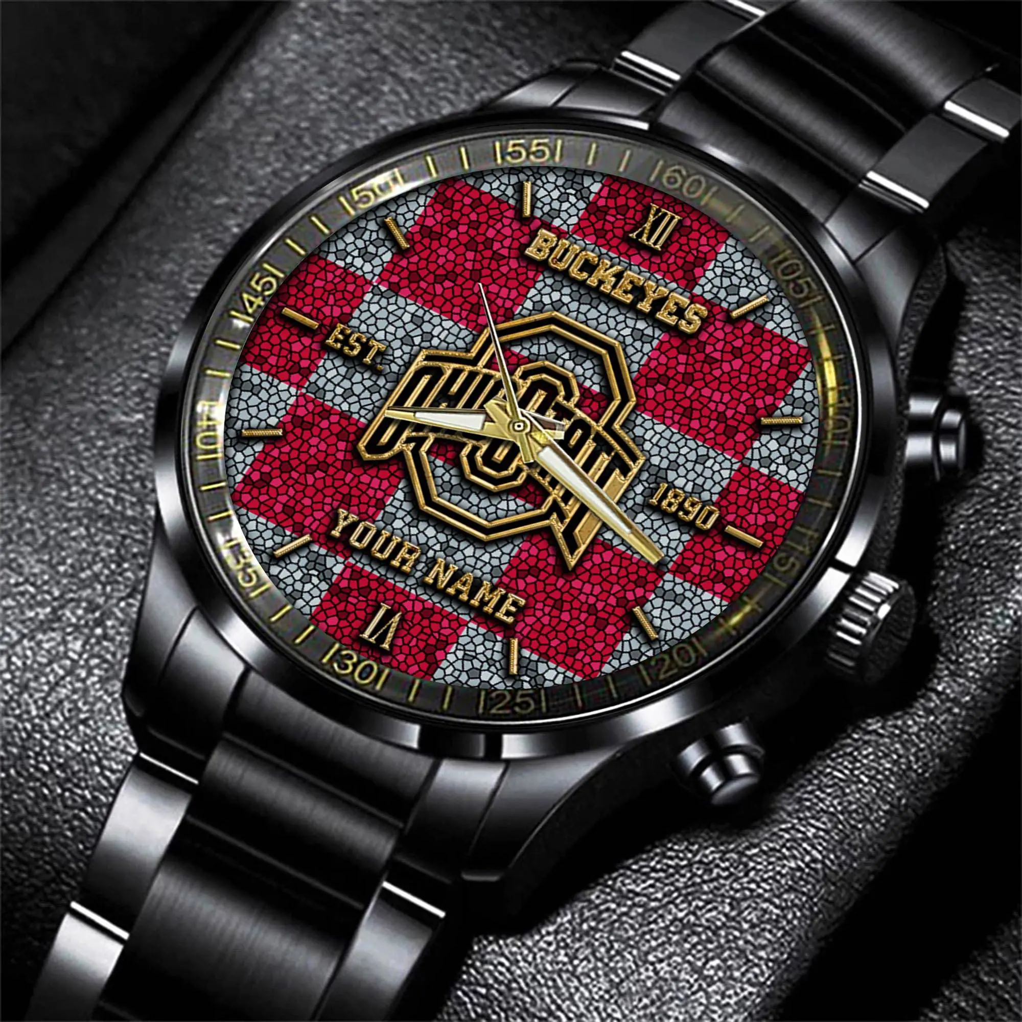 ohio state buckeyes ncaa personalized black new hand watch gifts for fans btwvt