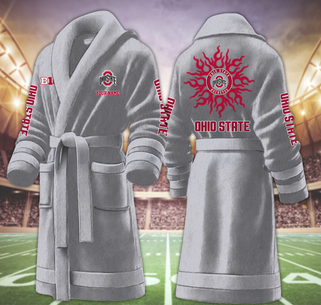 ohio state buckeyes ncaa personalized fleece bathrobe b0fyd