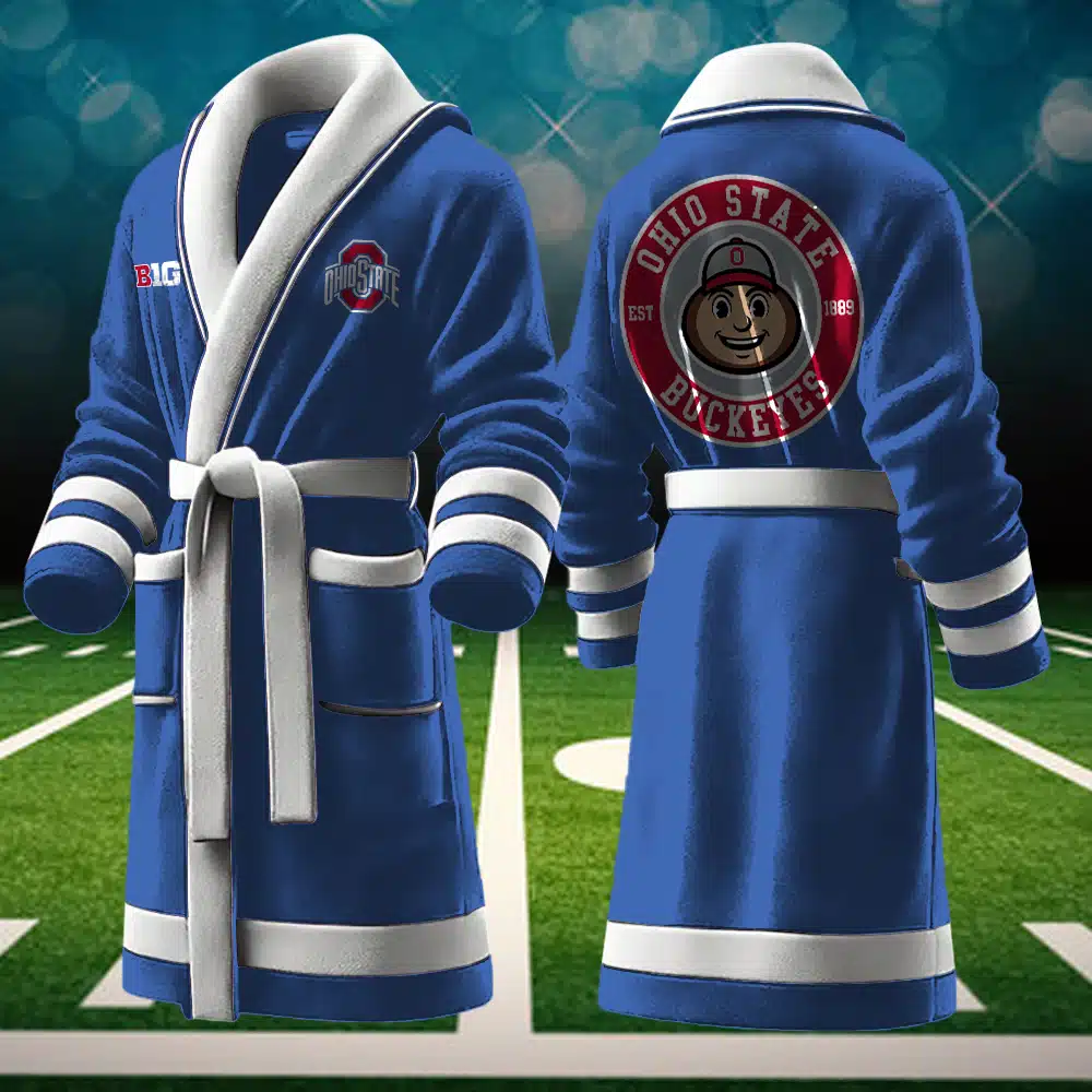 ohio state buckeyes ncaa personalized fleece bathrobe dhvnf