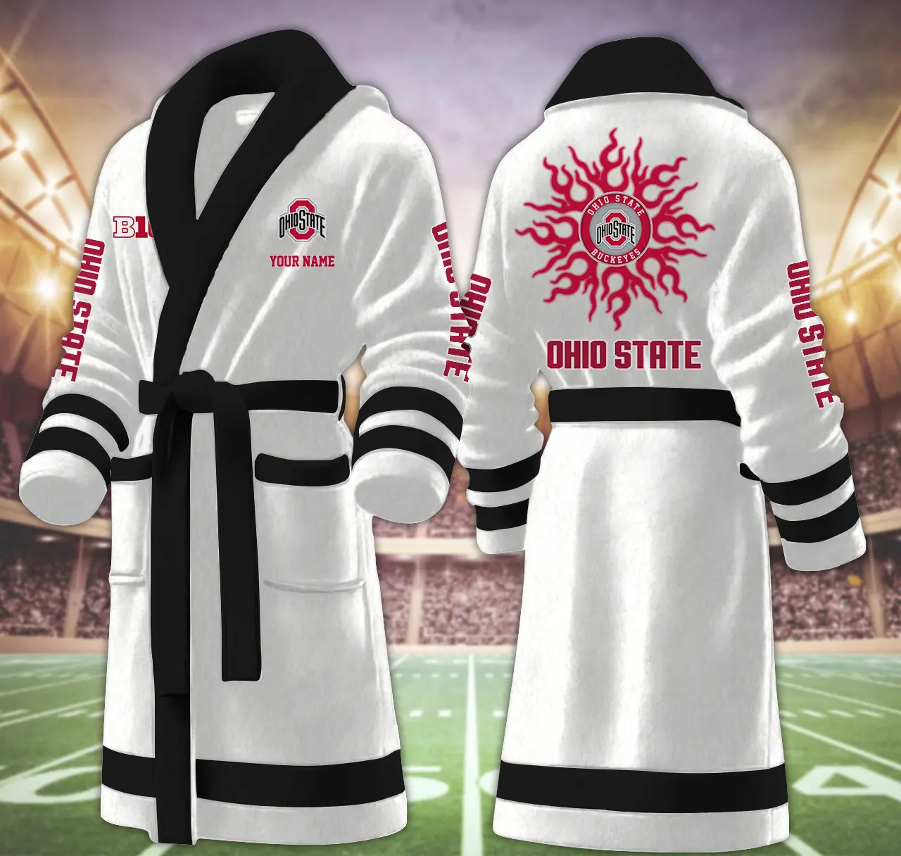 ohio state buckeyes ncaa personalized fleece bathrobe or6re