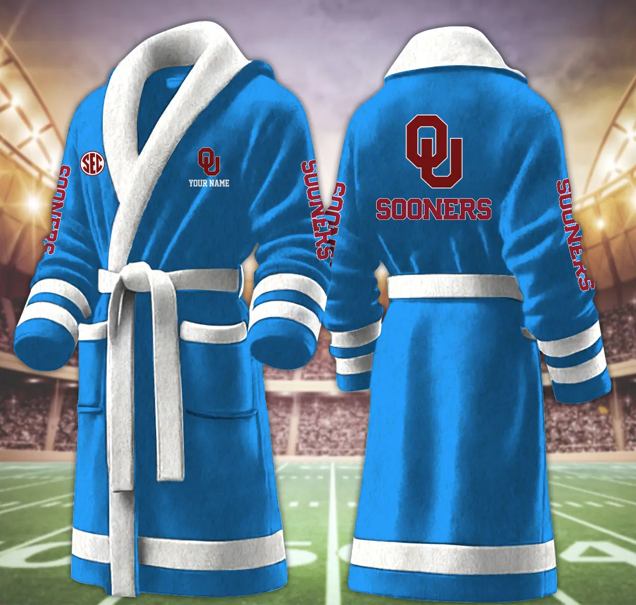 oklahoma sooners ncaa personalized fleece bathrobe q5qvx