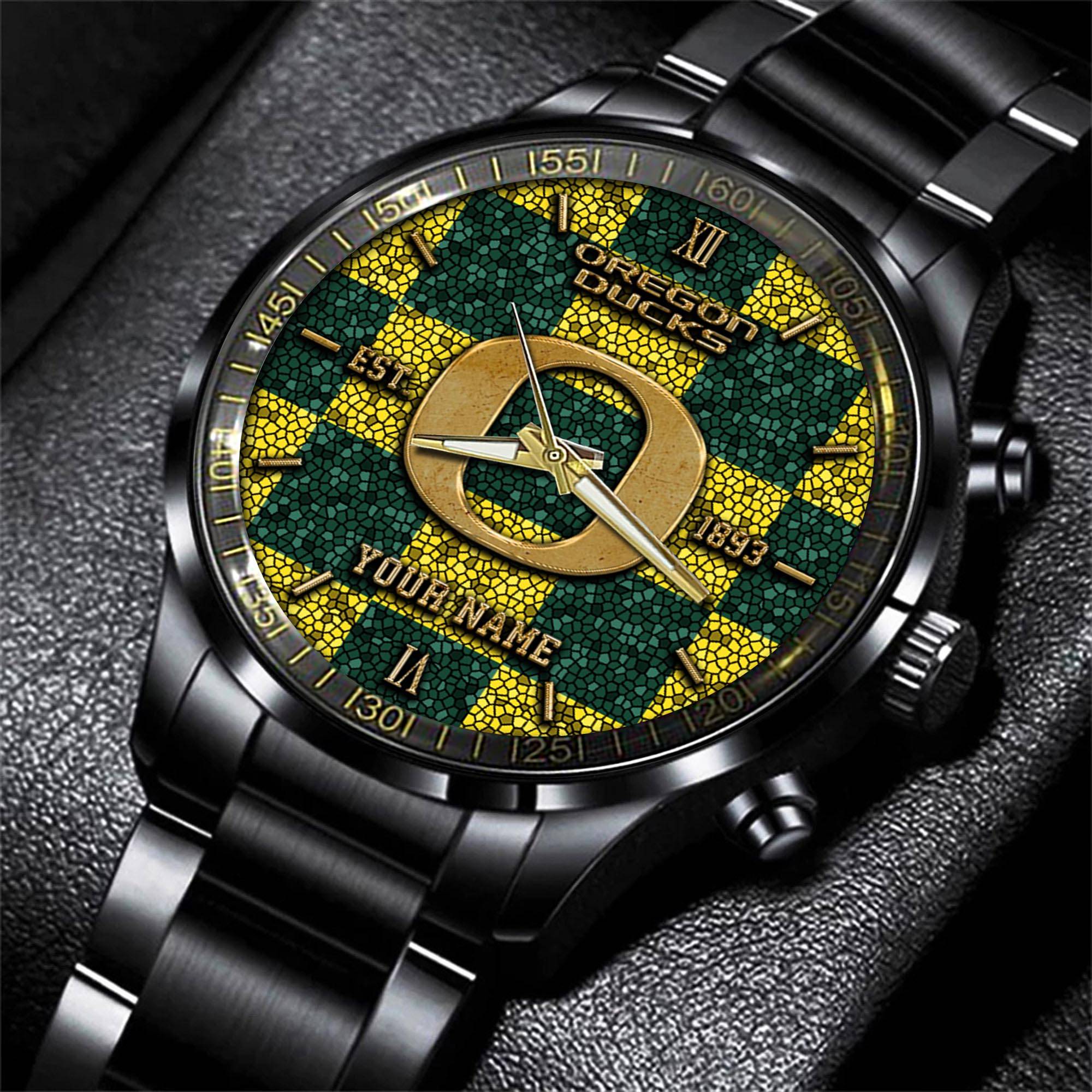 oregon ducks ncaa personalized black new hand watch gifts for fans vssvi