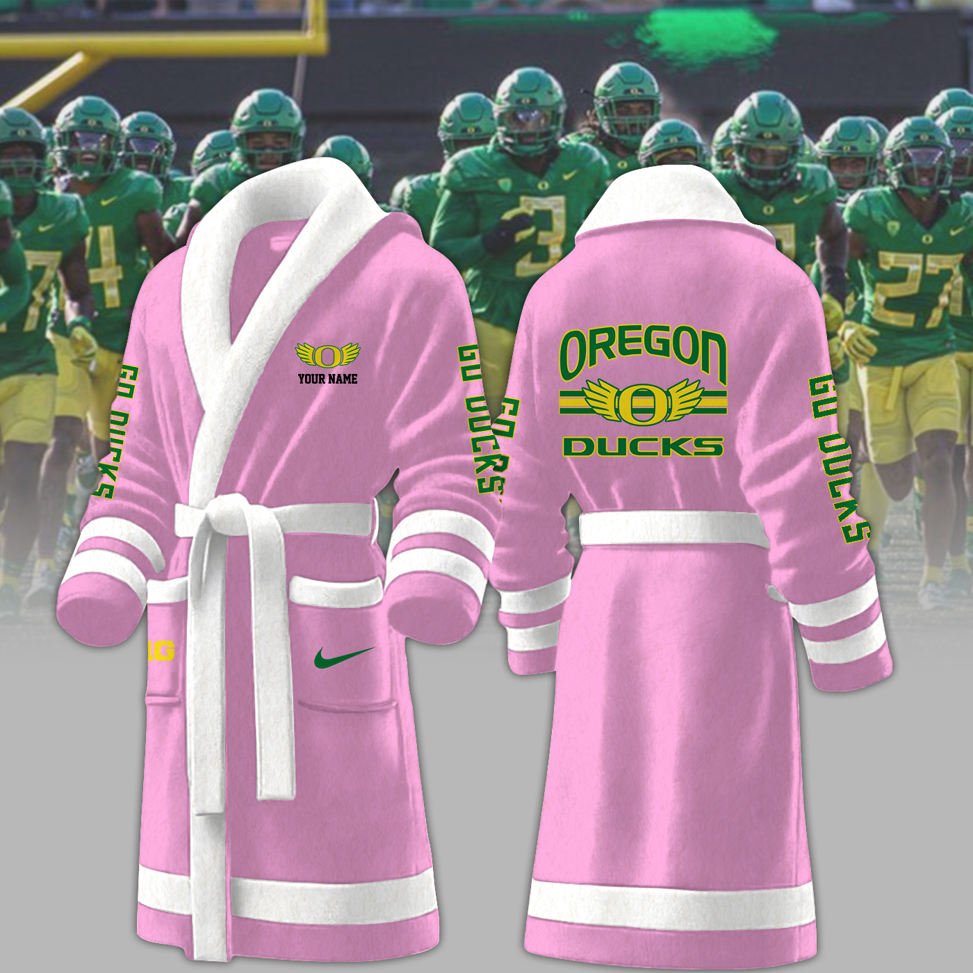 oregon ducks ncaa personalized fleece bathrobe 4tjzq