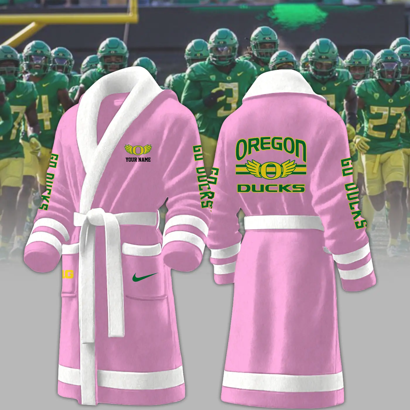 oregon ducks ncaa personalized fleece bathrobe 4tjzq