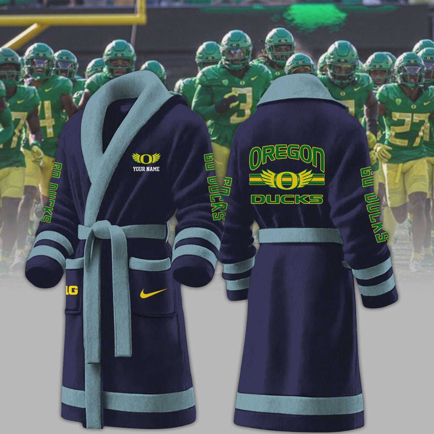 oregon ducks ncaa personalized fleece bathrobe bdvbz