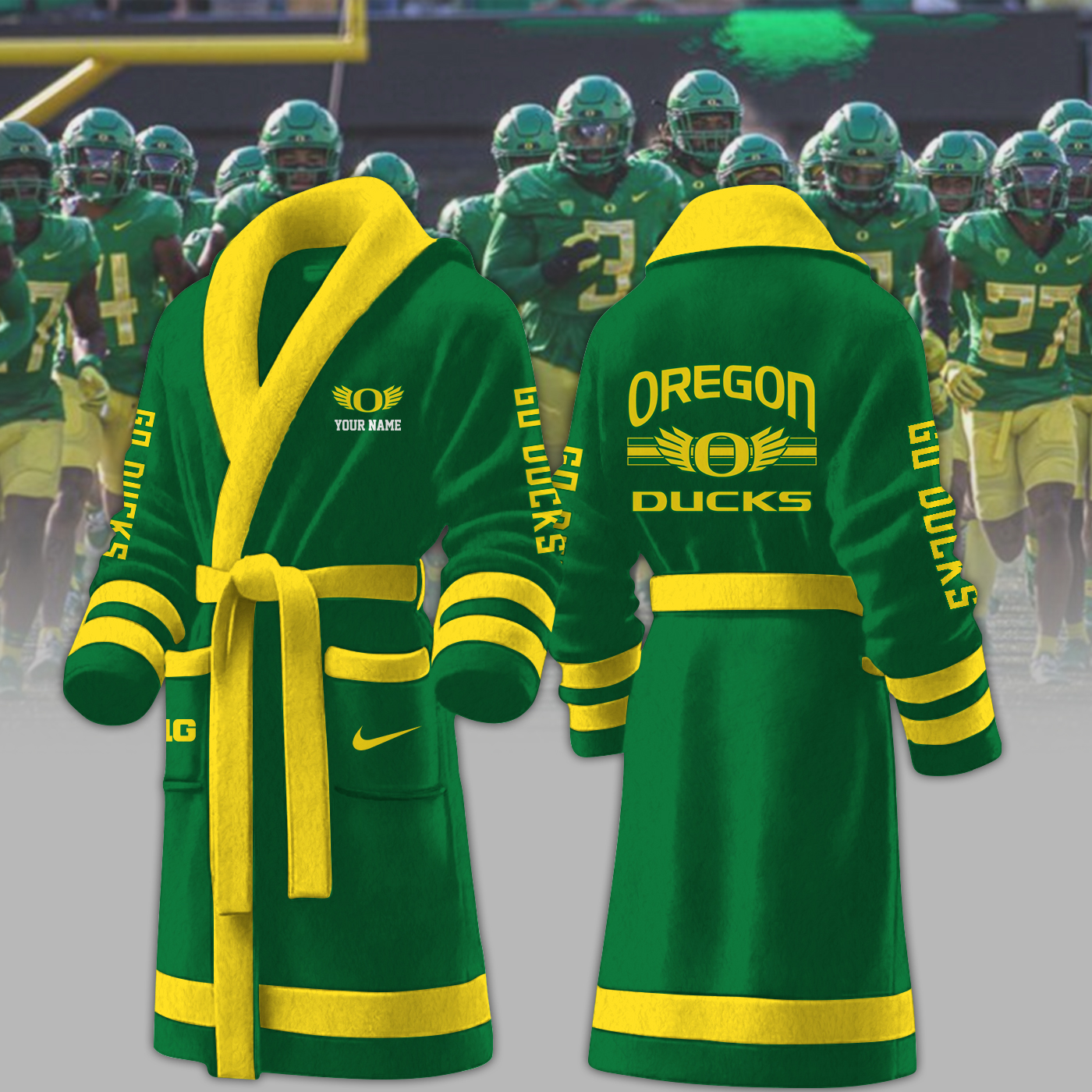 oregon ducks ncaa personalized fleece bathrobe bmp3f