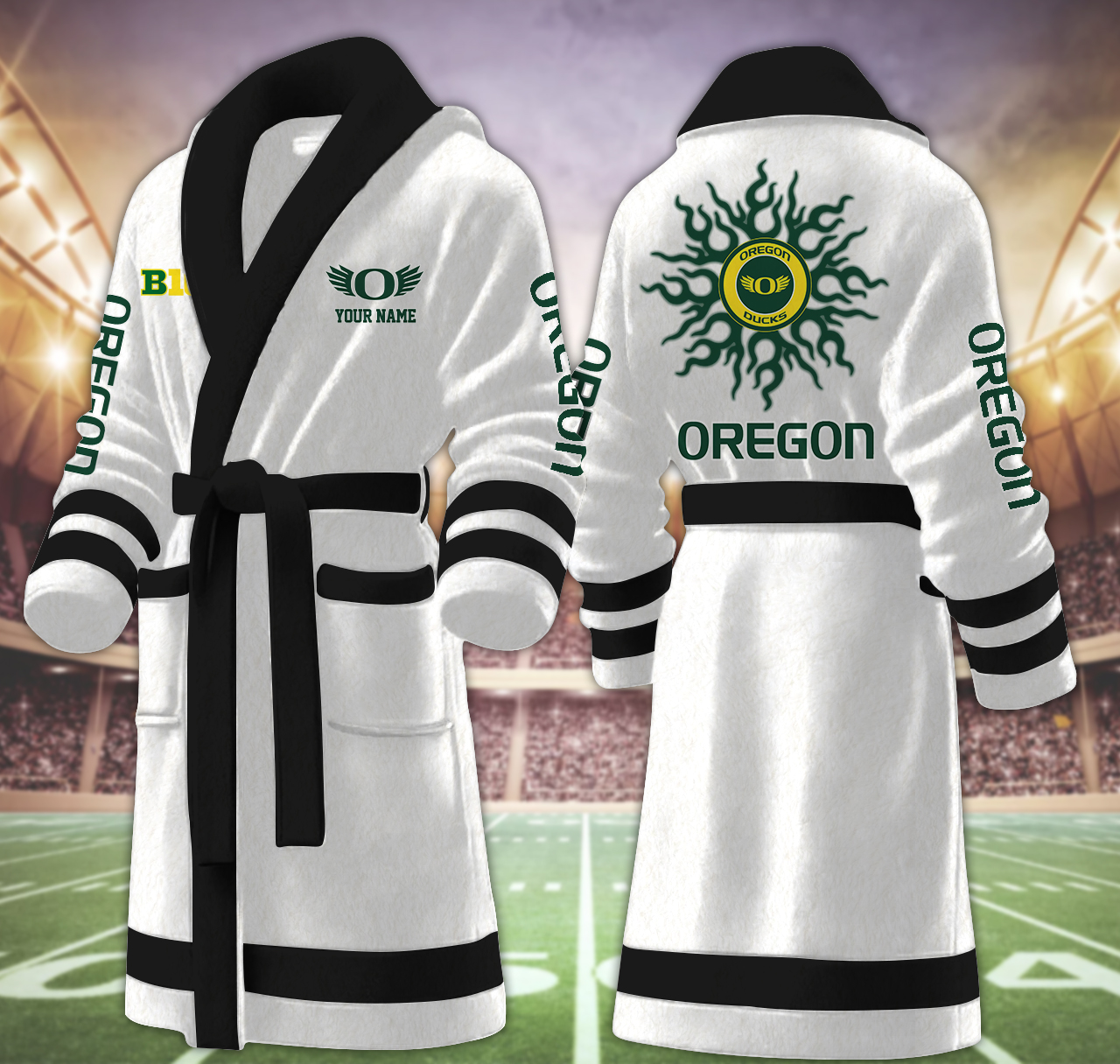 oregon ducks ncaa personalized fleece bathrobe gkhdw