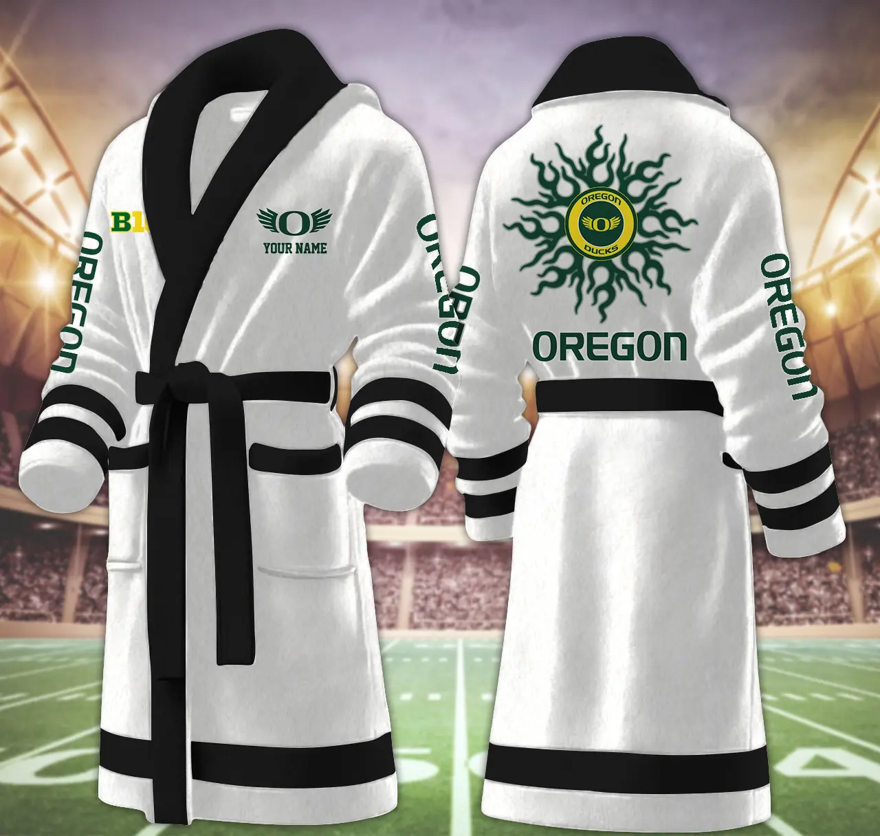 oregon ducks ncaa personalized fleece bathrobe gkhdw