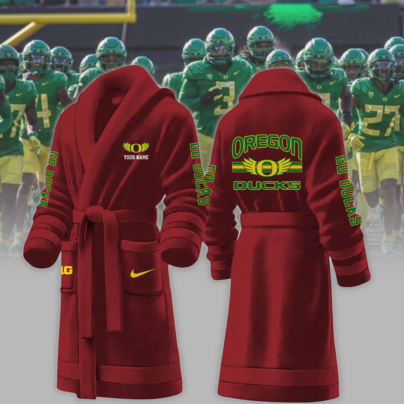 oregon ducks ncaa personalized fleece bathrobe igjfc