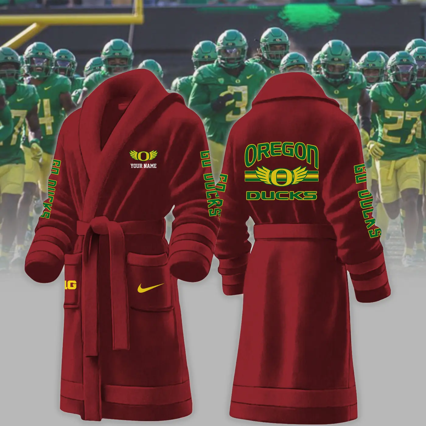 oregon ducks ncaa personalized fleece bathrobe igjfc