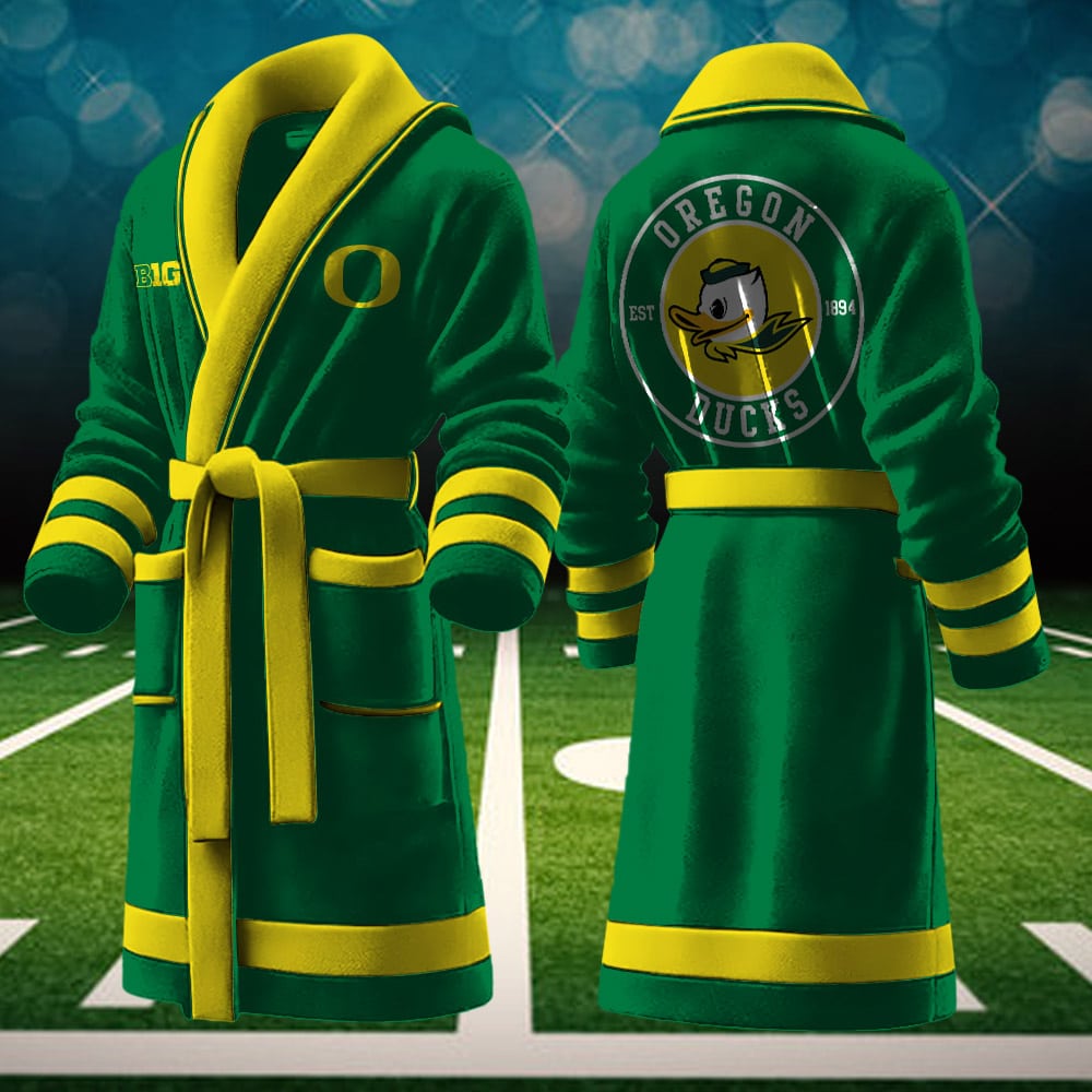 oregon ducks ncaa personalized fleece bathrobe kfdsp