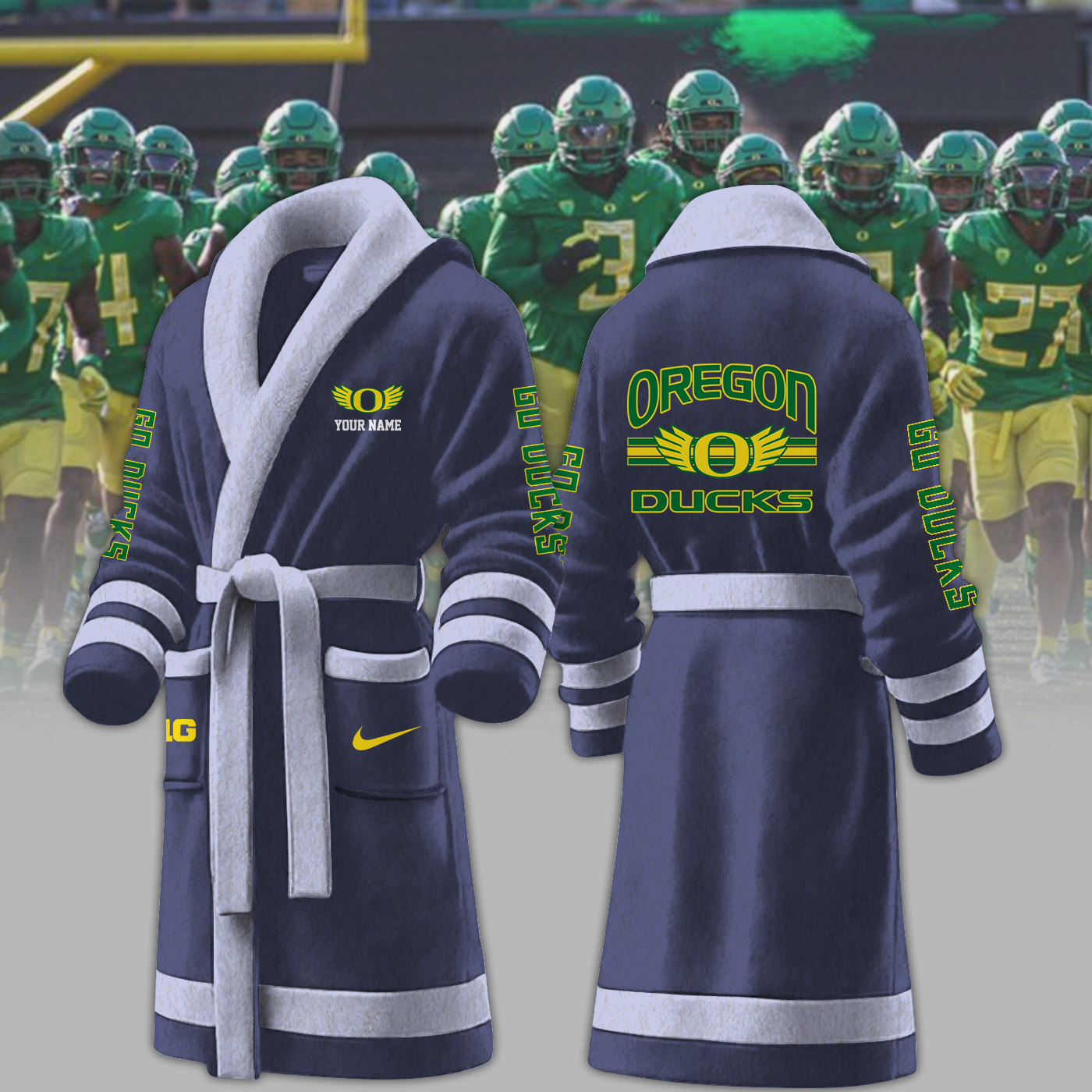oregon ducks ncaa personalized fleece bathrobe niwgu