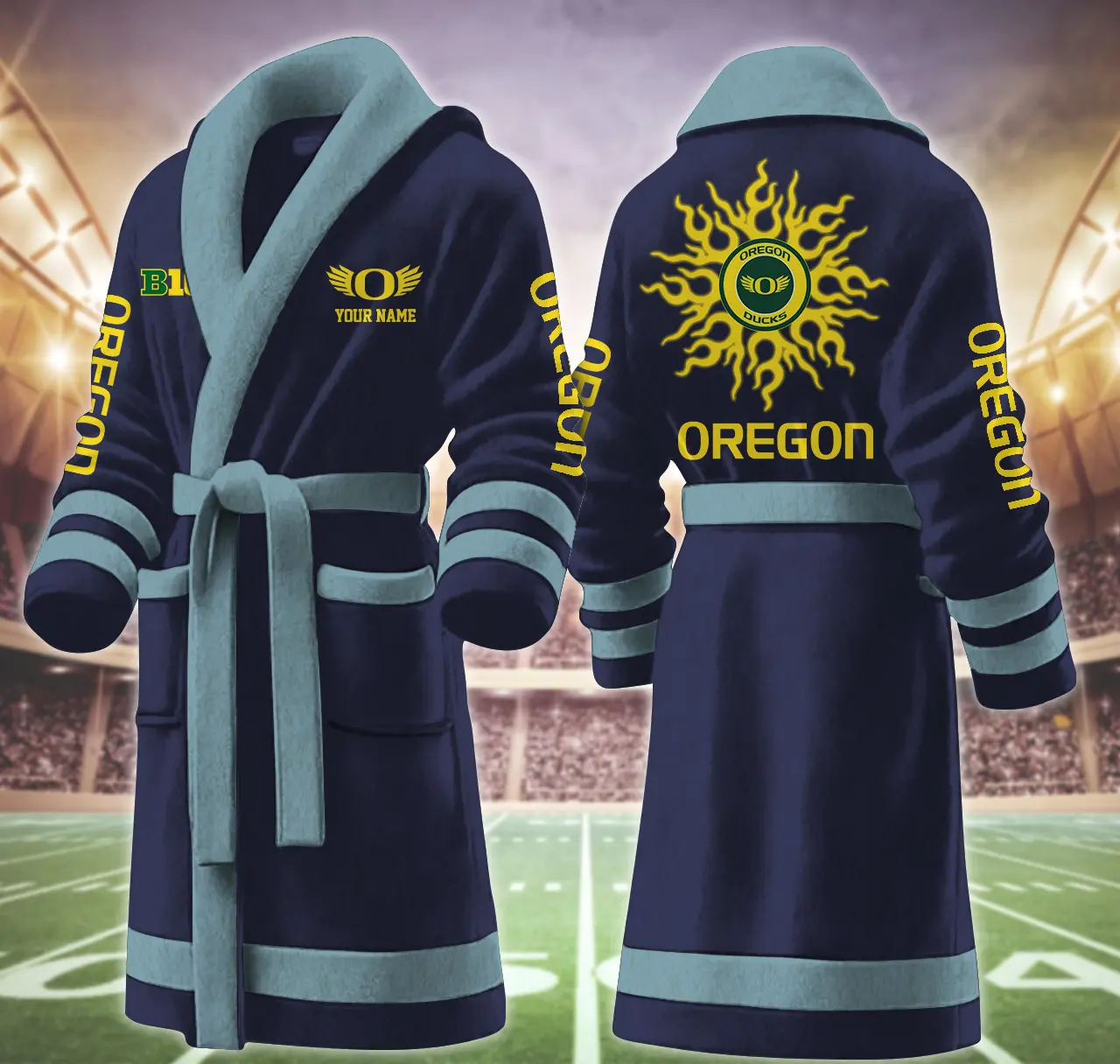 oregon ducks ncaa personalized fleece bathrobe rdybz
