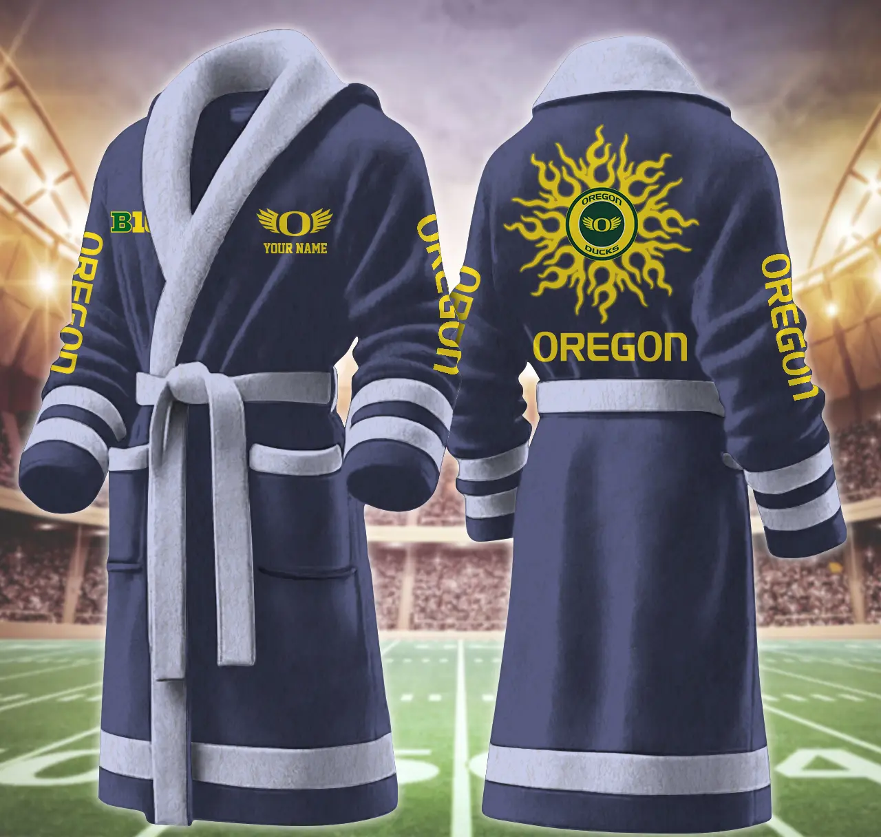 oregon ducks ncaa personalized fleece bathrobe rpxrv