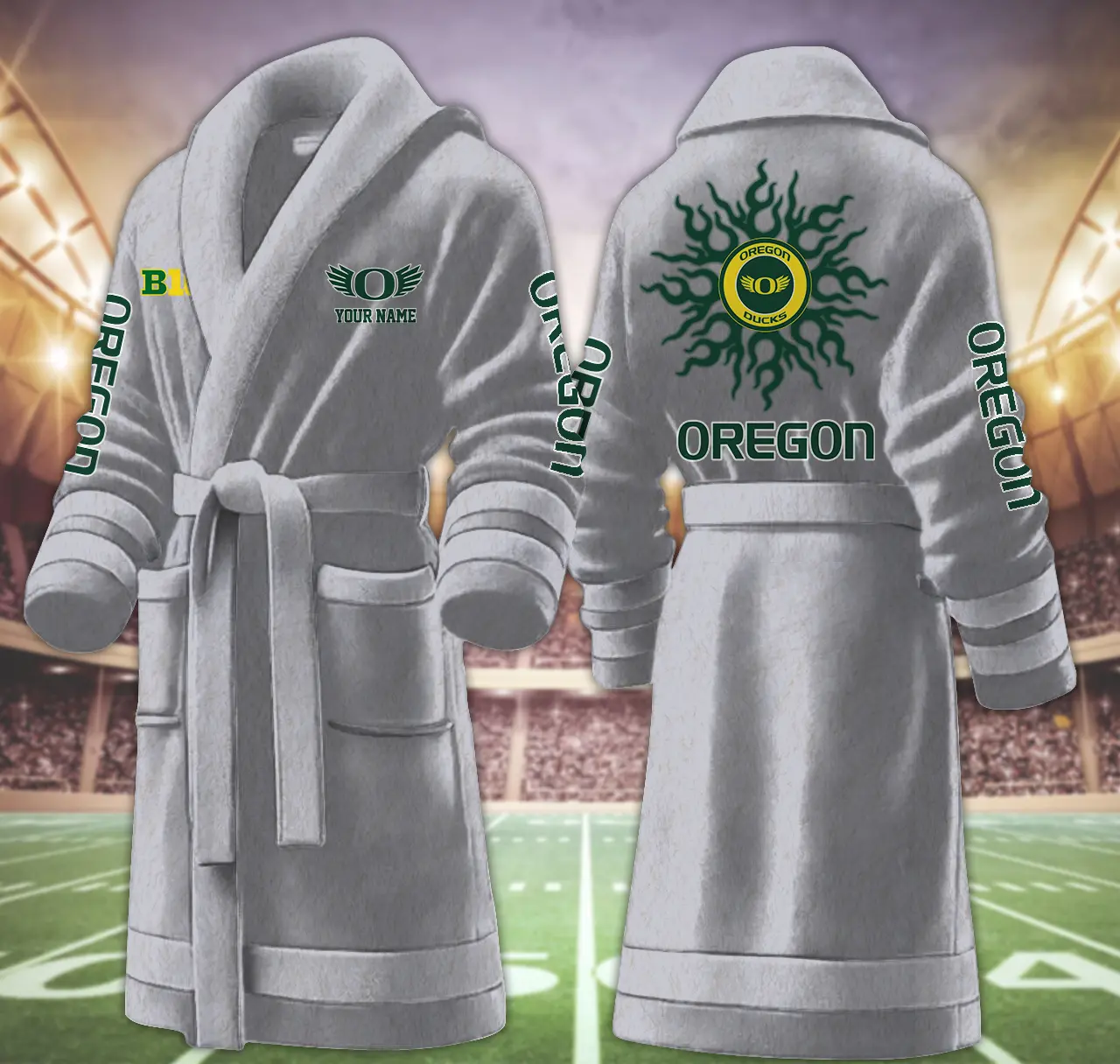 oregon ducks ncaa personalized fleece bathrobe wztmx